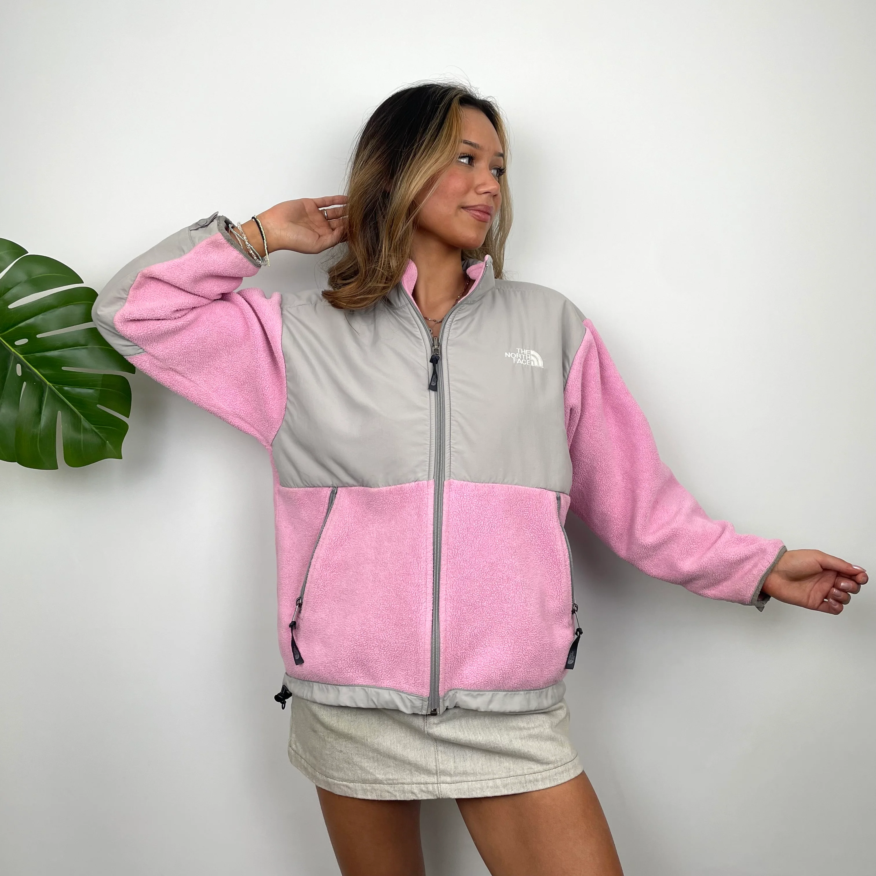 North Face RARE Pink Denali Teddy Bear Fleece Zip Up Jacket (S) - Image 3