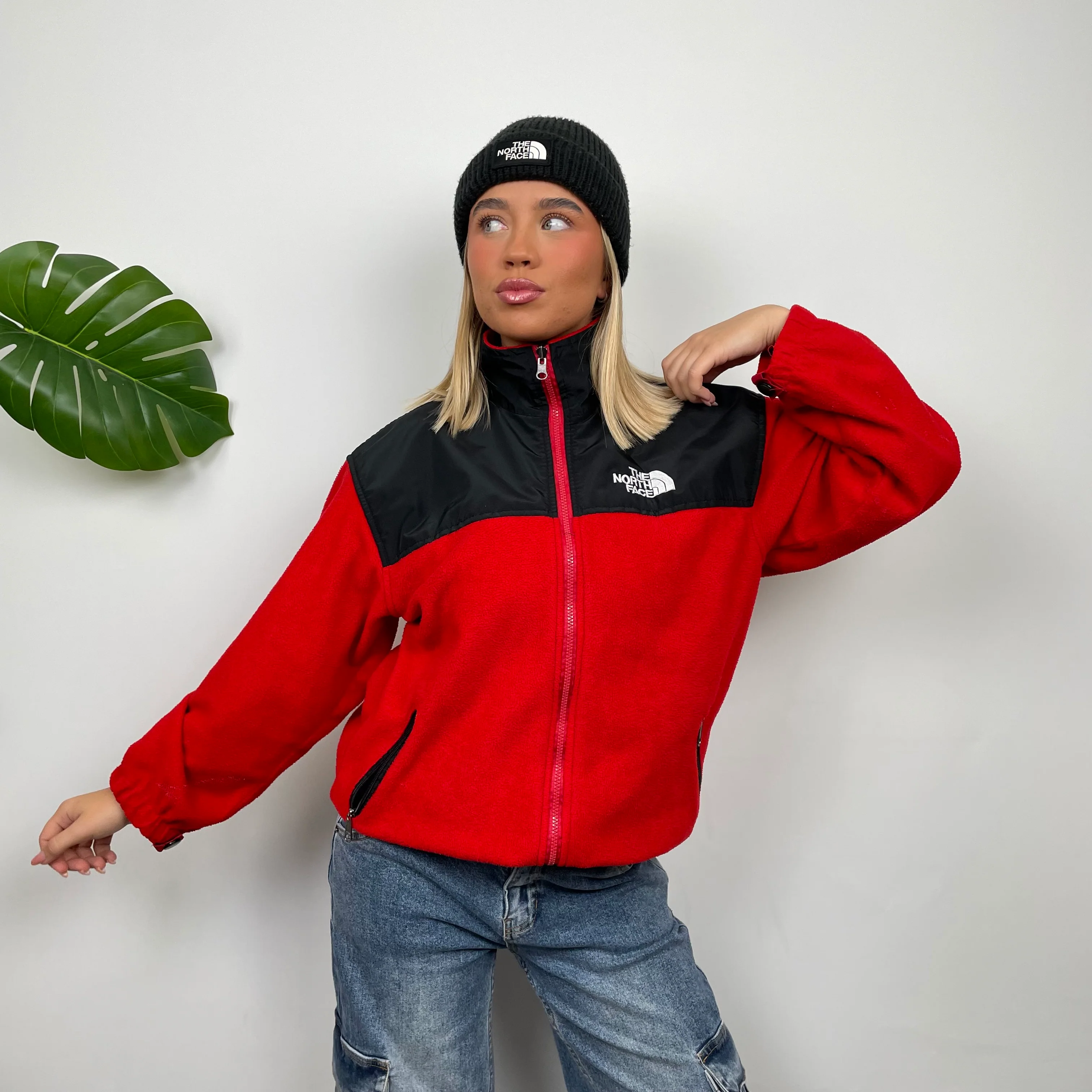 North Face Red Denali Teddy Bear Fleece Zip Up Jacket (S) - Image 5