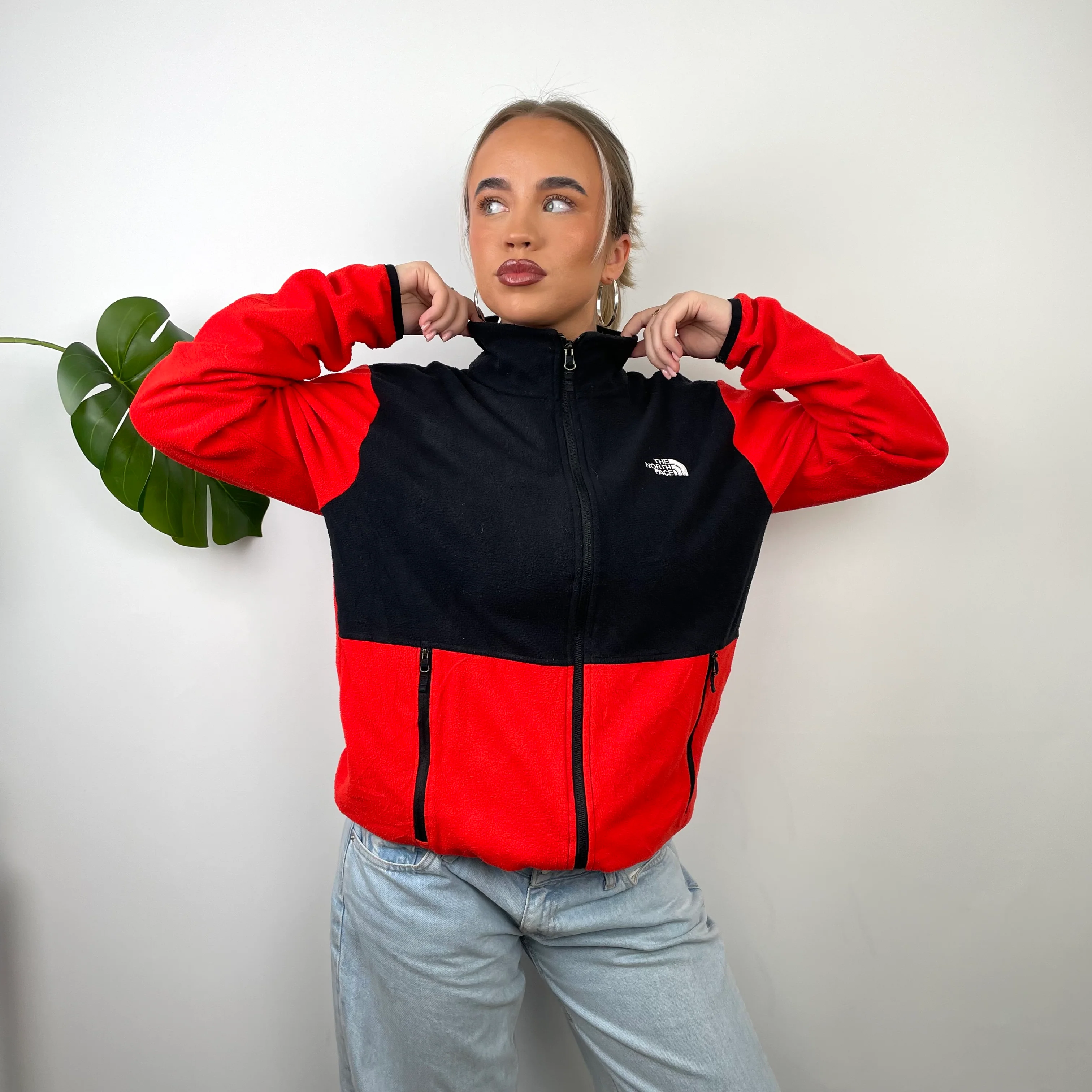 North Face Red Denali Teddy Bear Fleece Zip Up Jacket (M) - Image 2