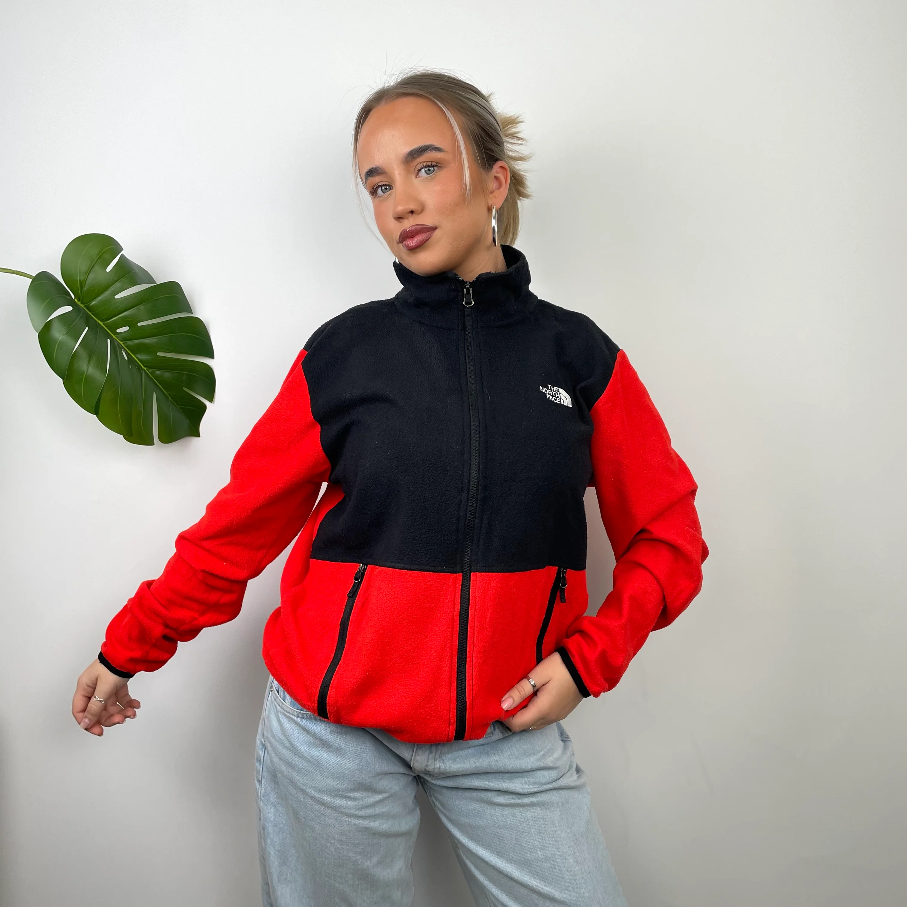 North Face Red Denali Teddy Bear Fleece Zip Up Jacket (M) - Image 3
