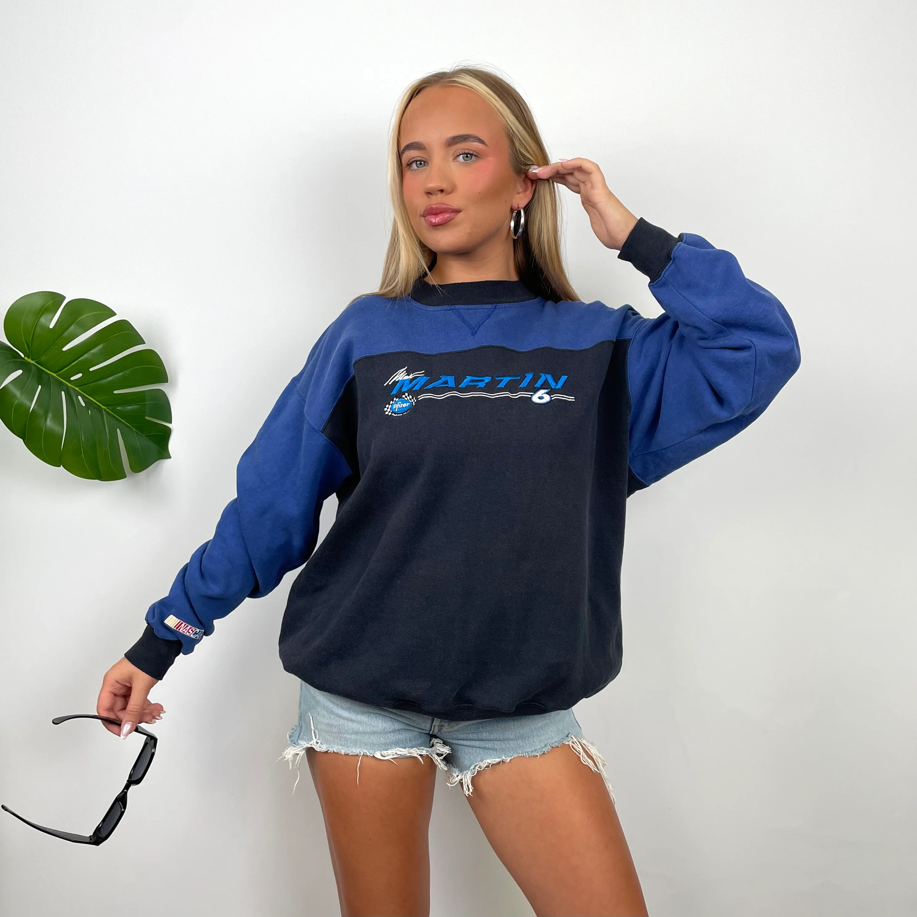 Pfizer Racing RARE Black Embroidered Spell Out Sweatshirt (M) - Image 2