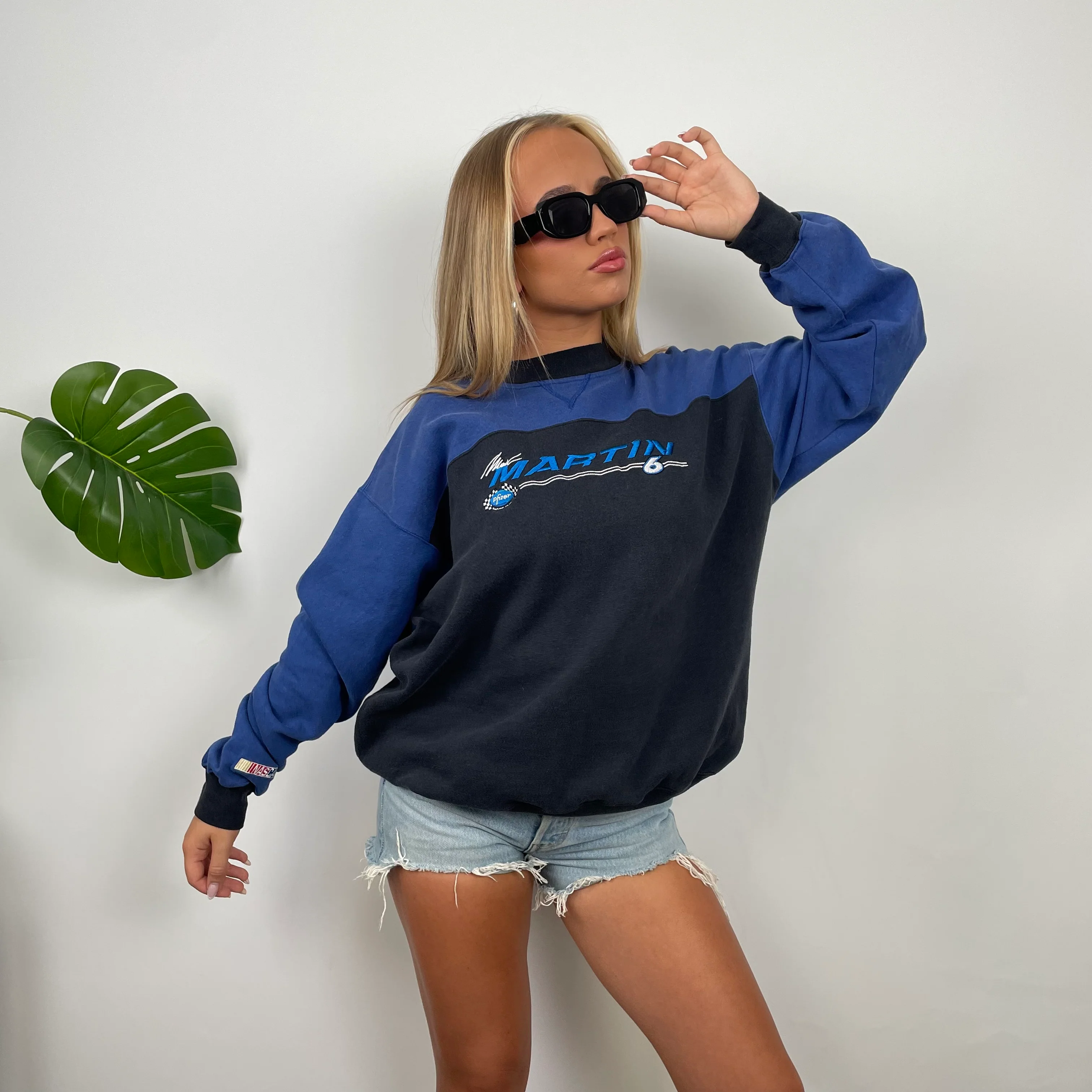 Pfizer Racing RARE Black Embroidered Spell Out Sweatshirt (M) - Image 5