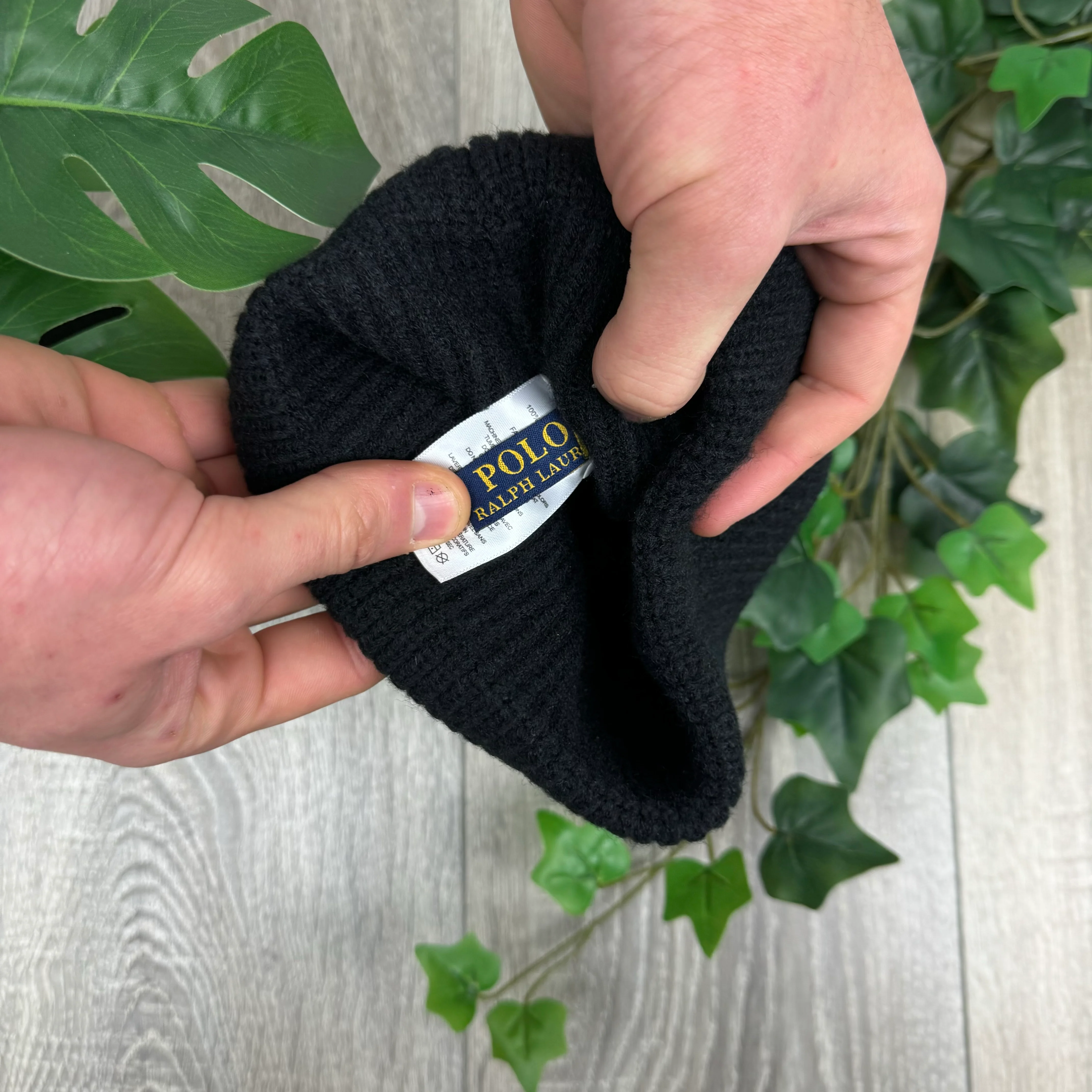 Polo Ralph Lauren Bear Beanie in Black - Image 3