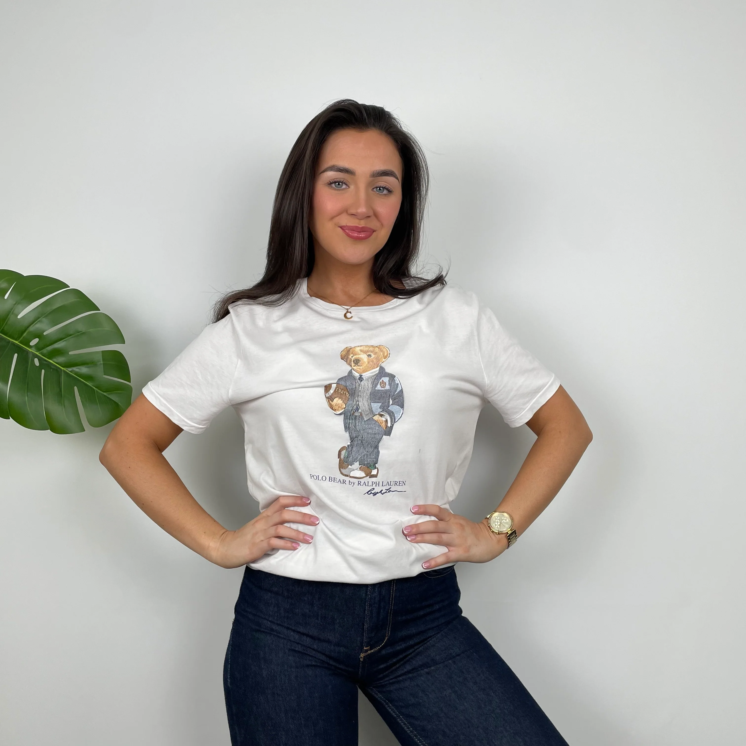 Polo Ralph Lauren Bear Grey Spell Out T Shirt (M) - Image 2
