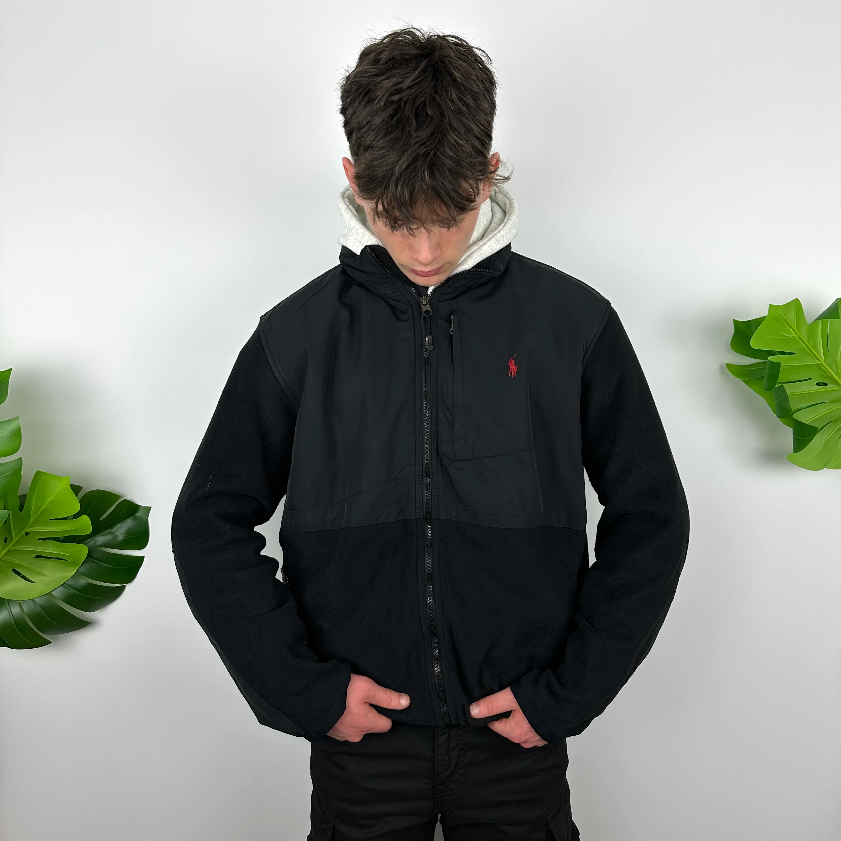 Polo Ralph Lauren Black Embroidered Logo Denali Teddy Bear Fleece Zip Up Jacket (L) - Image 4