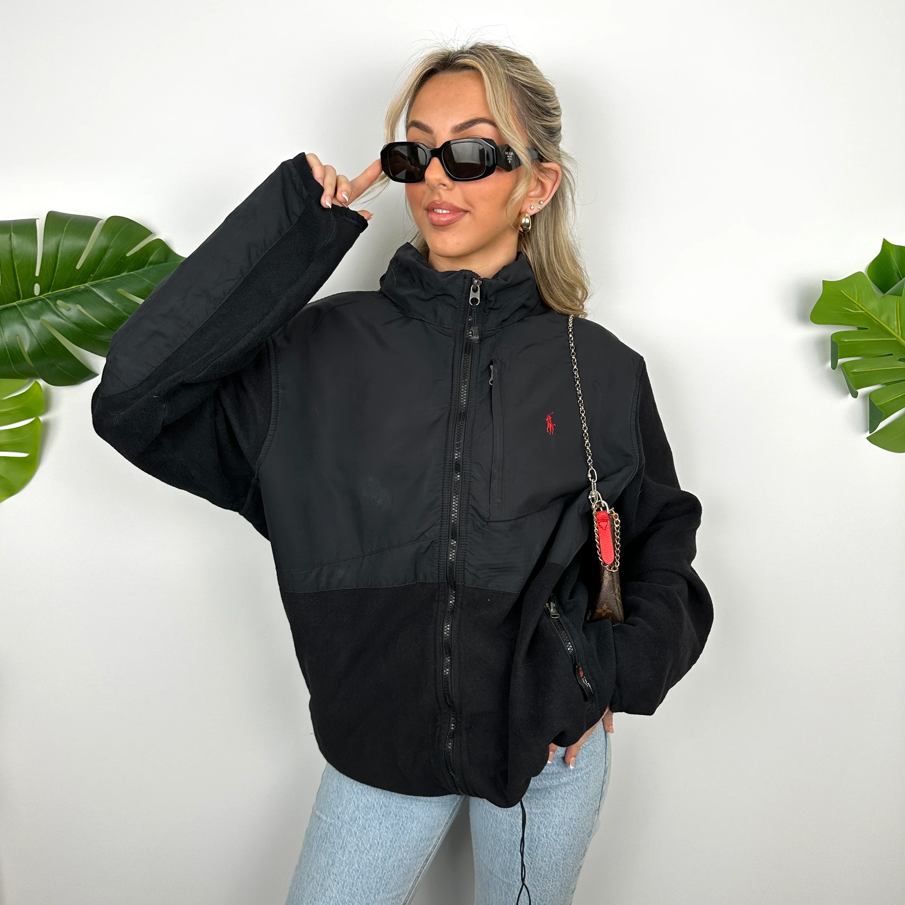 Polo Ralph Lauren Black Embroidered Logo Denali Teddy Bear Fleece Zip Up Jacket (L) - Image 3