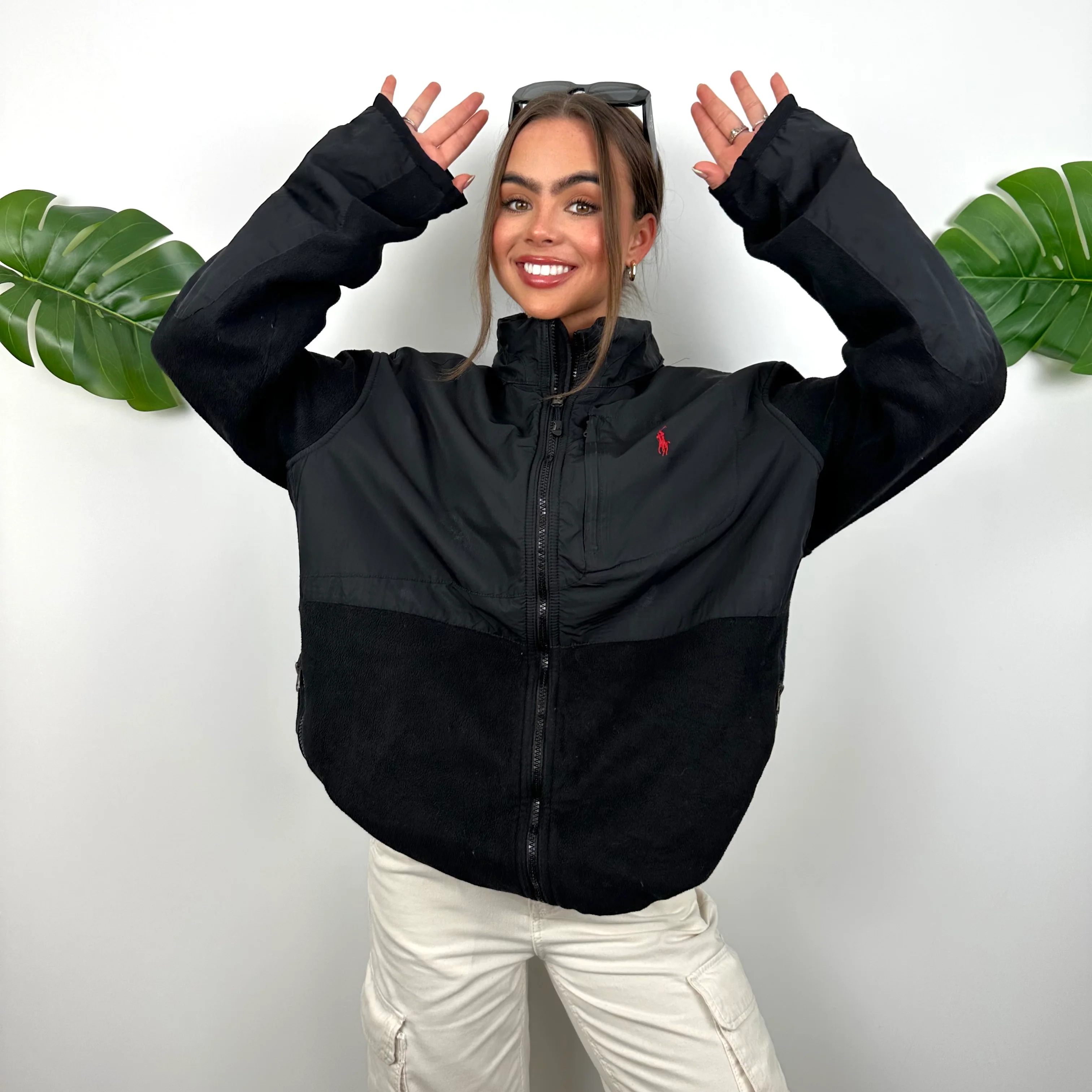 Polo Ralph Lauren Black Embroidered Logo Denali Teddy Bear Fleece Zip Up Jacket (L) - Image 3