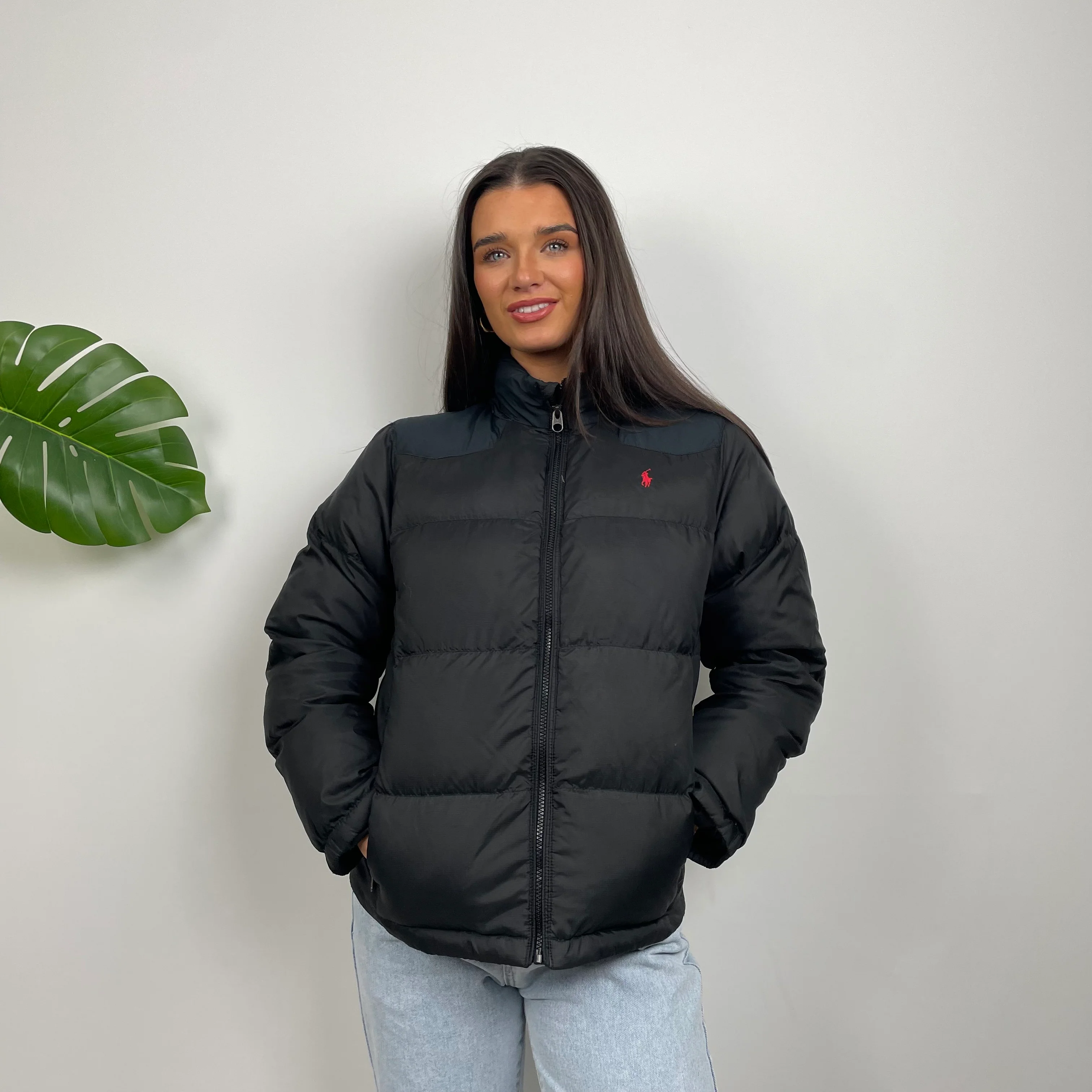 Polo Ralph Lauren Black Embroidered Logo Puffer Jacket (S) - Image 4