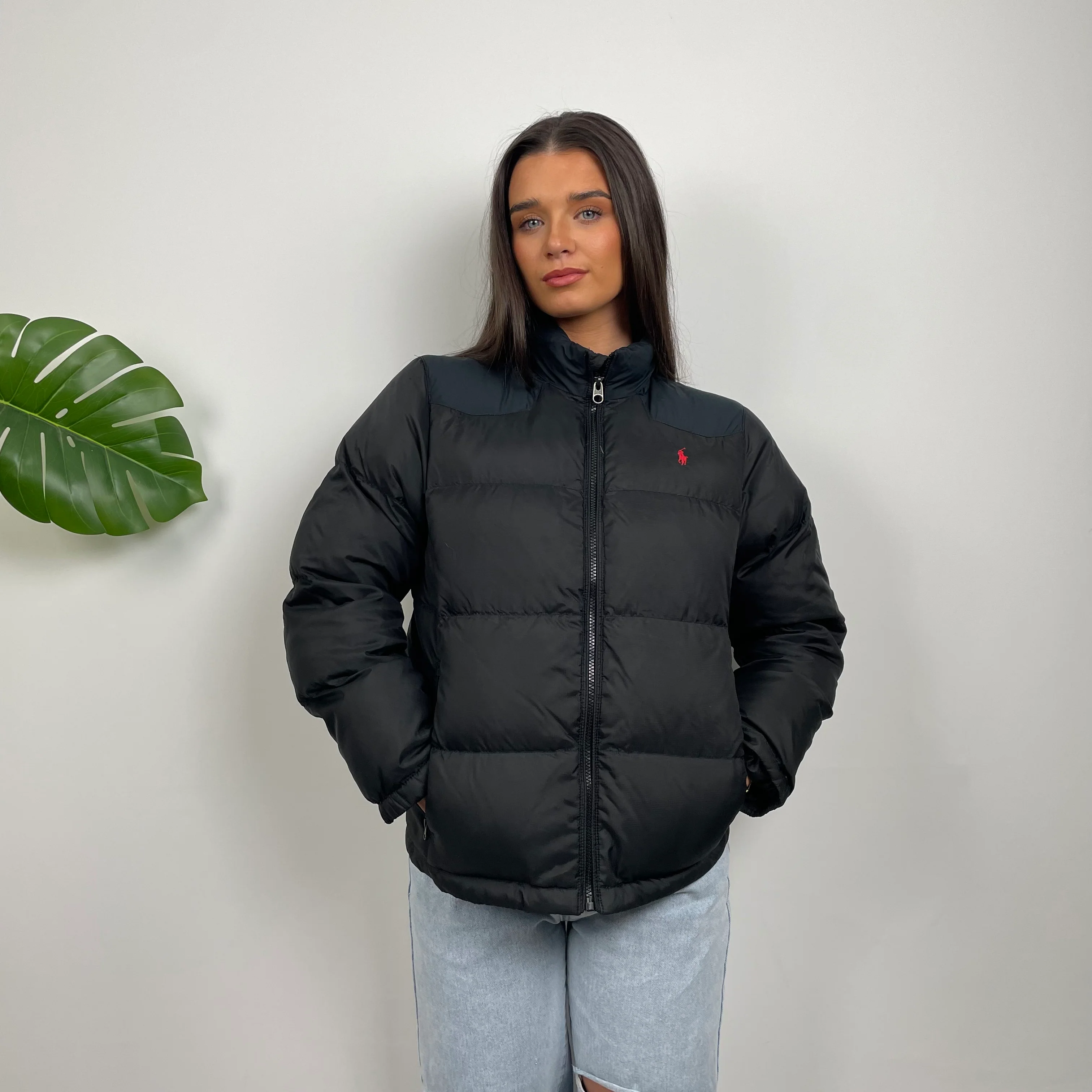 Polo Ralph Lauren Black Embroidered Logo Puffer Jacket (S) - Image 7