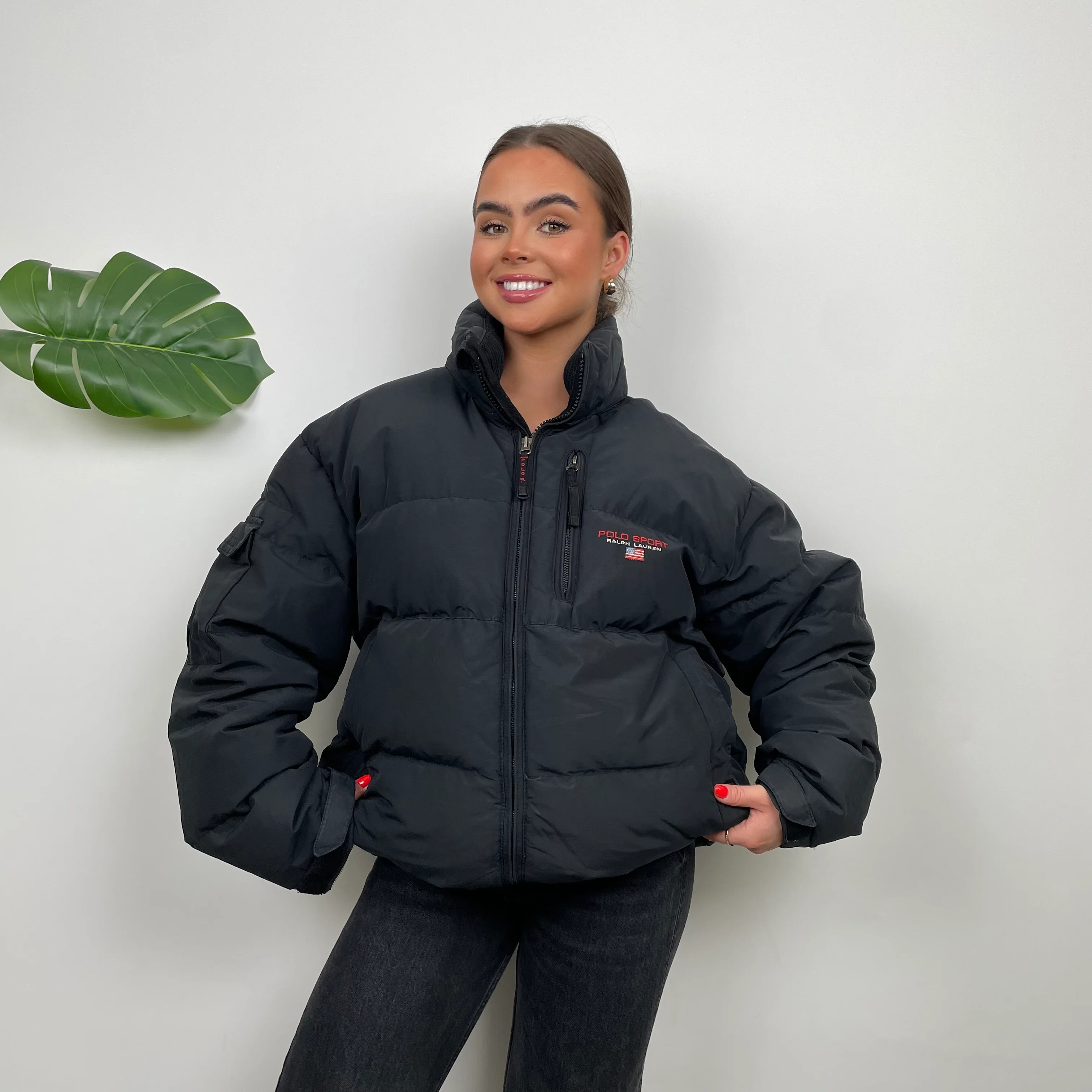 Polo Ralph Lauren Black Embroidered Logo Puffer Jacket (L) - Image 5