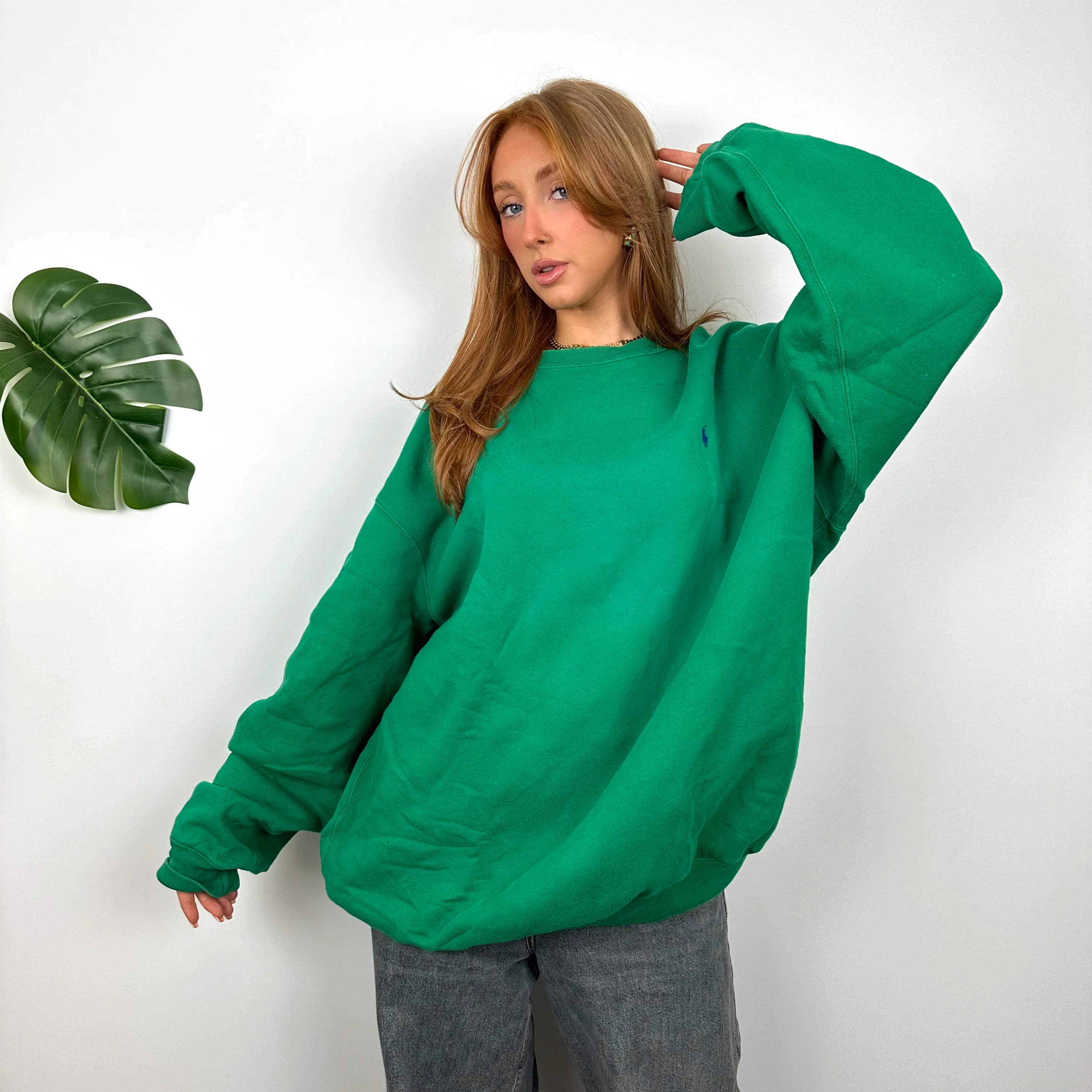 Polo Ralph Lauren Green Embroidered Logo Sweatshirt (XL) - Image 3