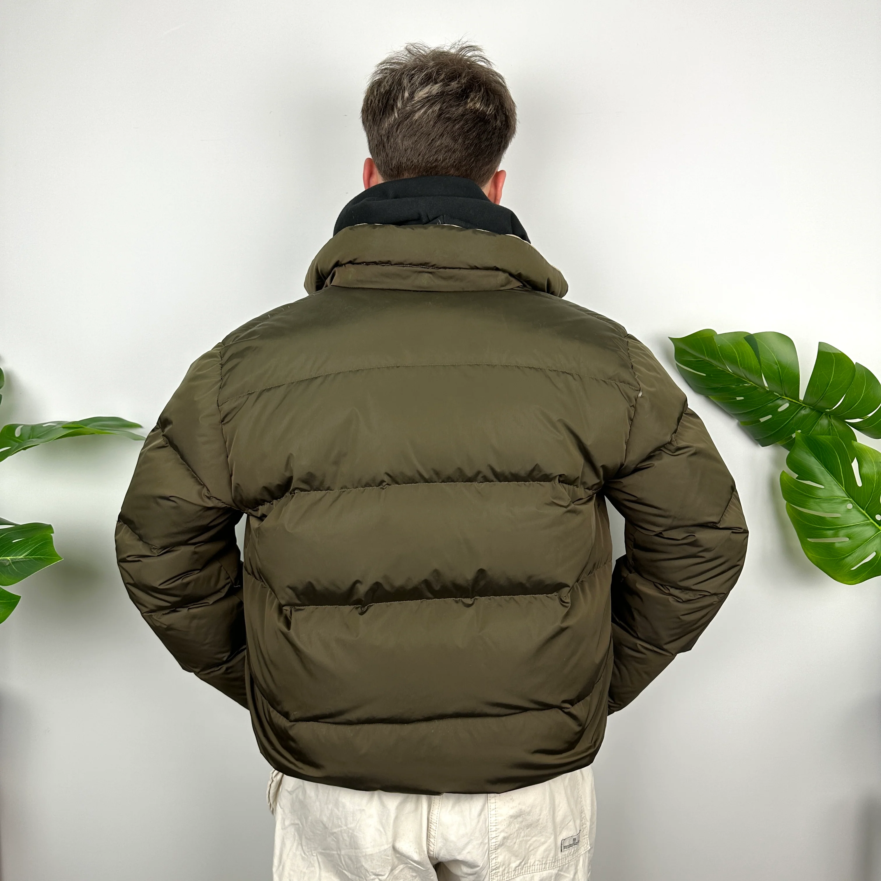 Polo Ralph Lauren Khaki Green Embroidered Logo Puffer Jacket (L) - Image 5