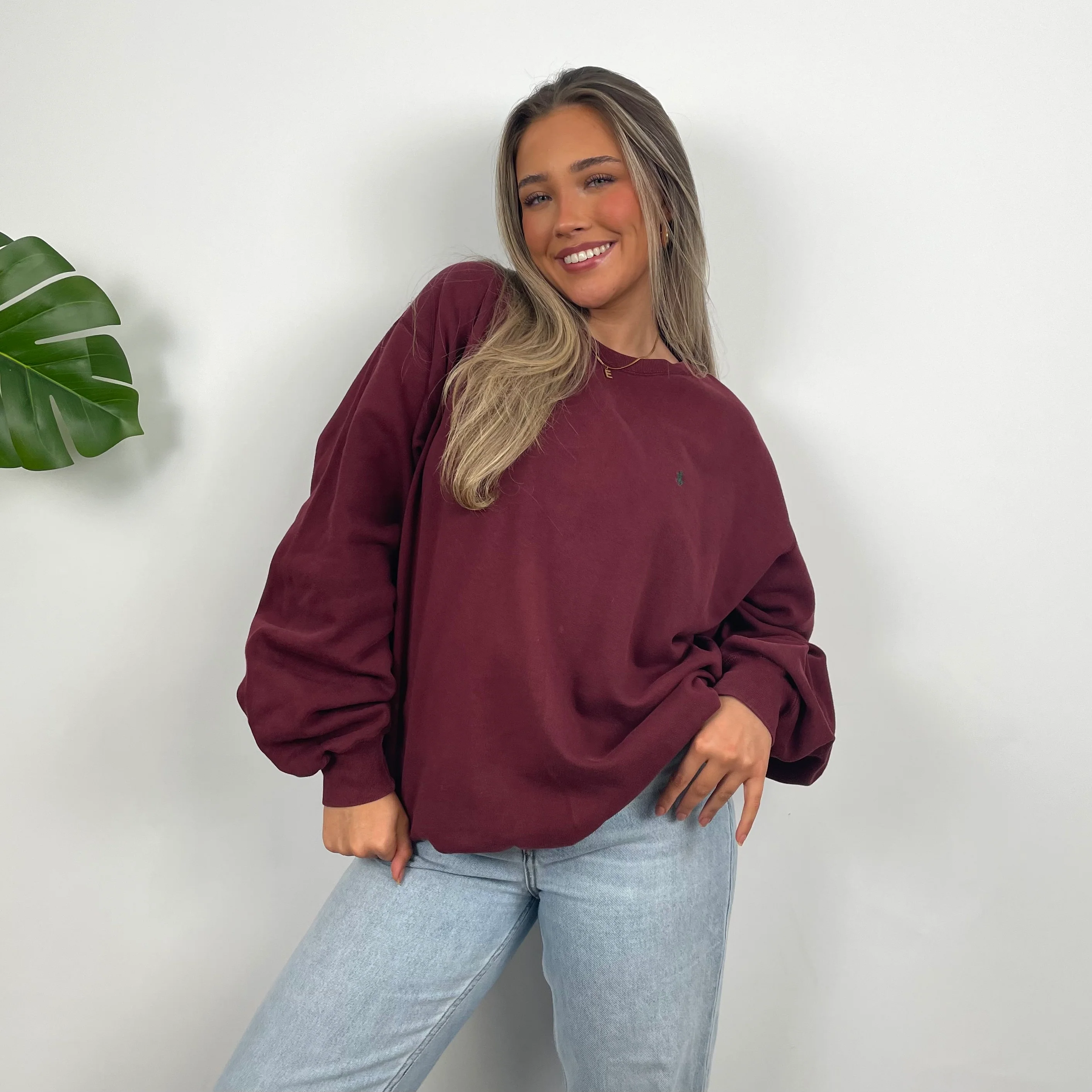 Polo Ralph Lauren Maroon Embroidered Logo Sweatshirt (L) - Image 2