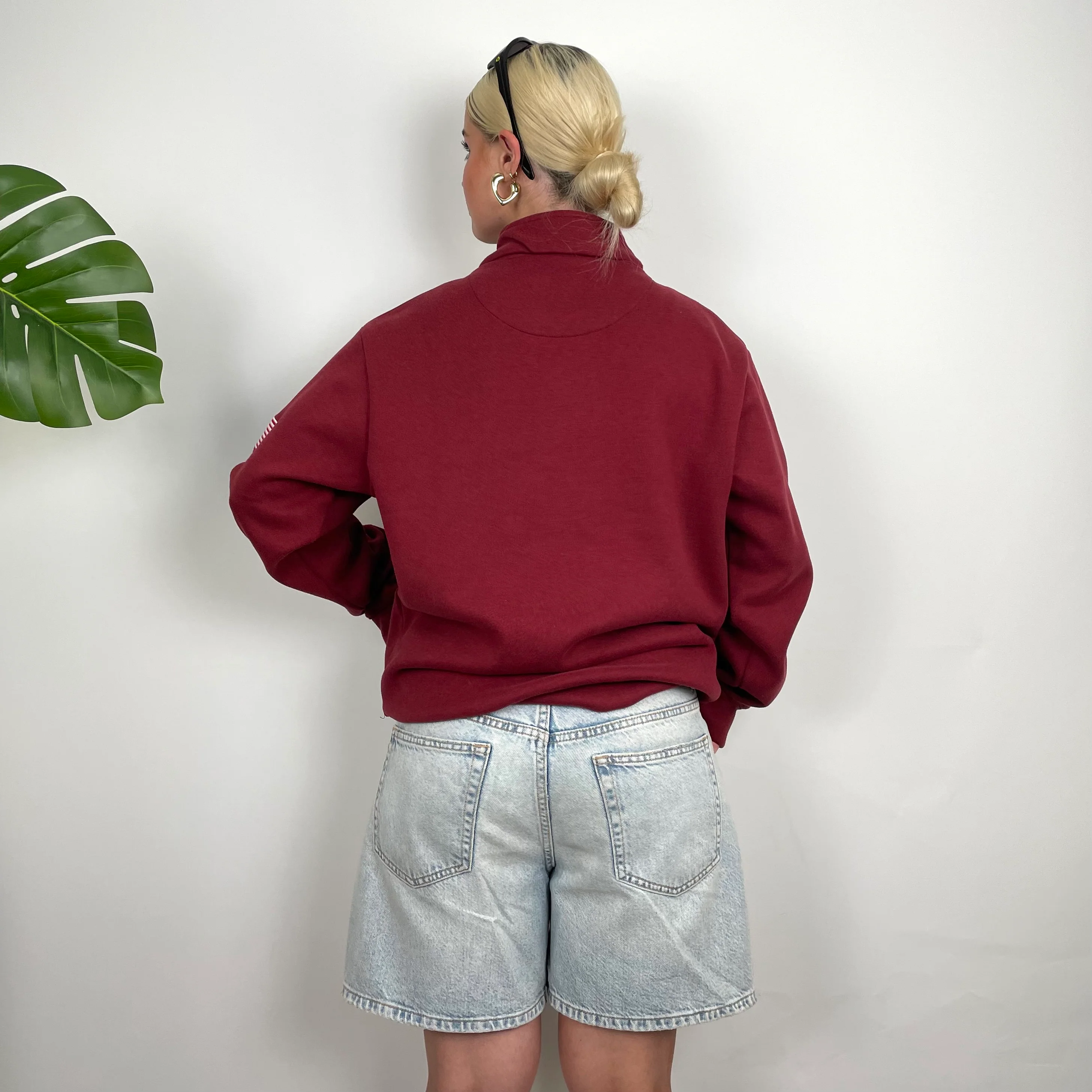Polo Ralph Lauren Maroon Embroidered Spell Out Fleece Quarter Zip (L) - Image 14