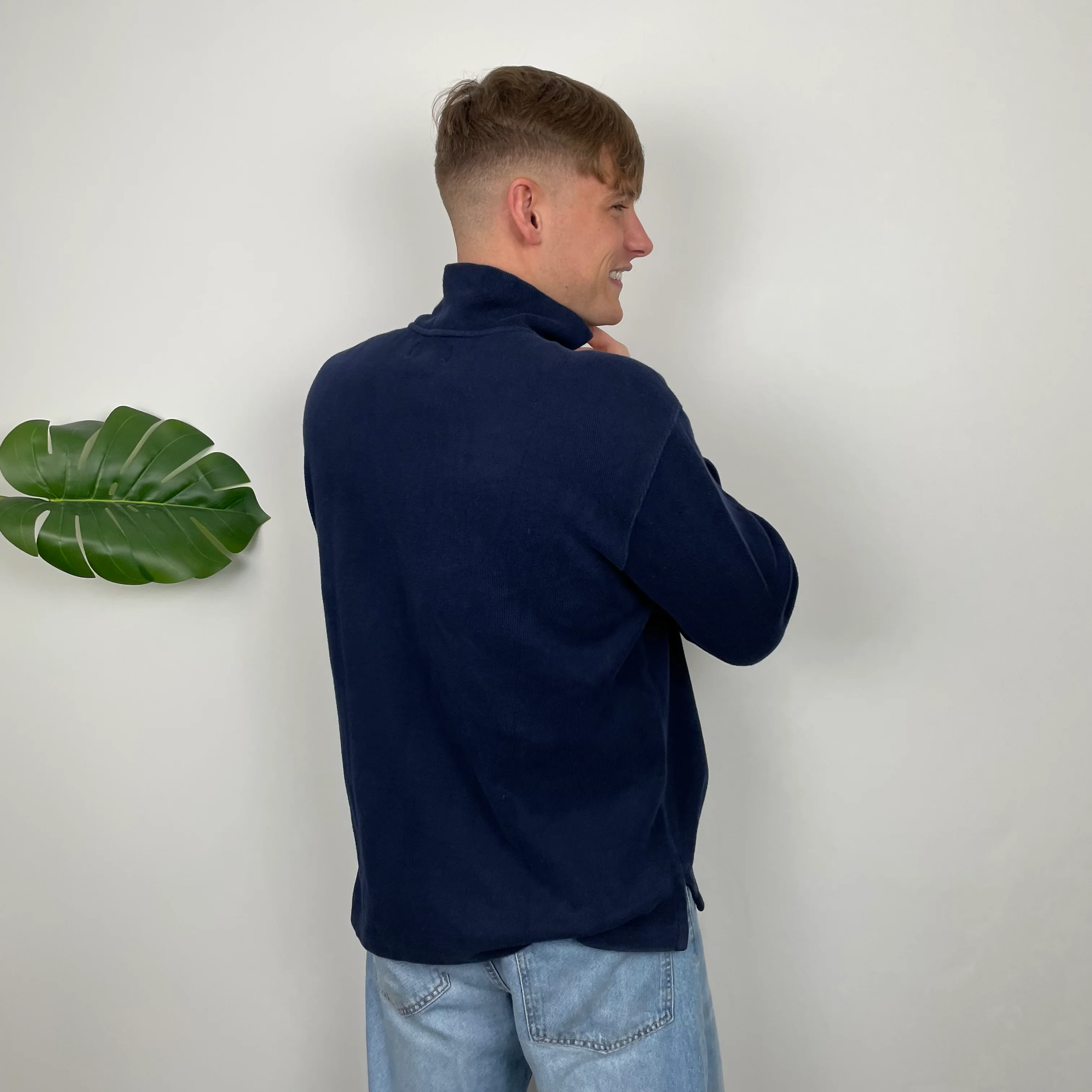 Polo Ralph Lauren Navy Embroidered Logo Quarter Zip Sweatshirt (L) - Image 5