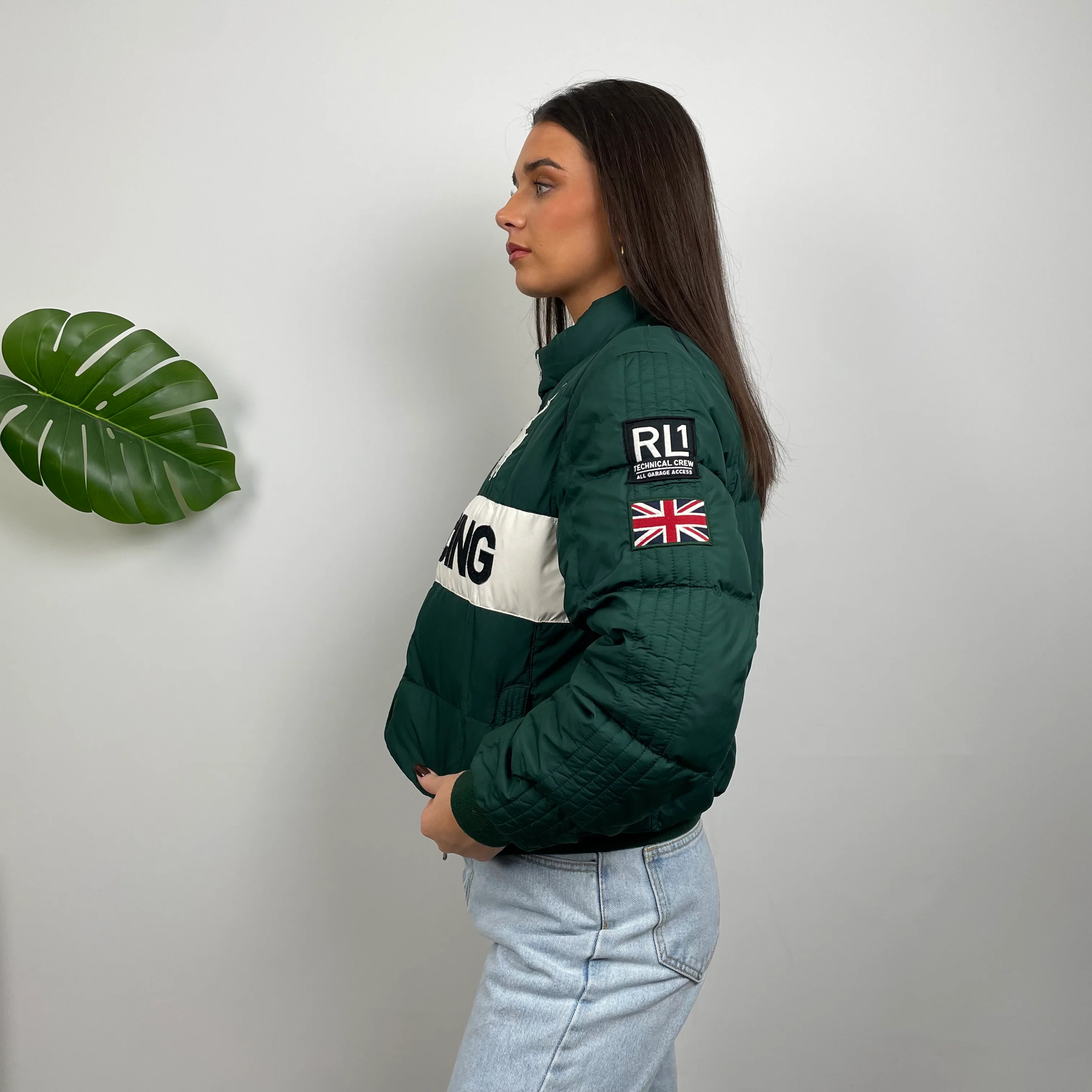 Polo Ralph Lauren Racing Green Embroidered Logo Puffer Jacket (M) - Image 5