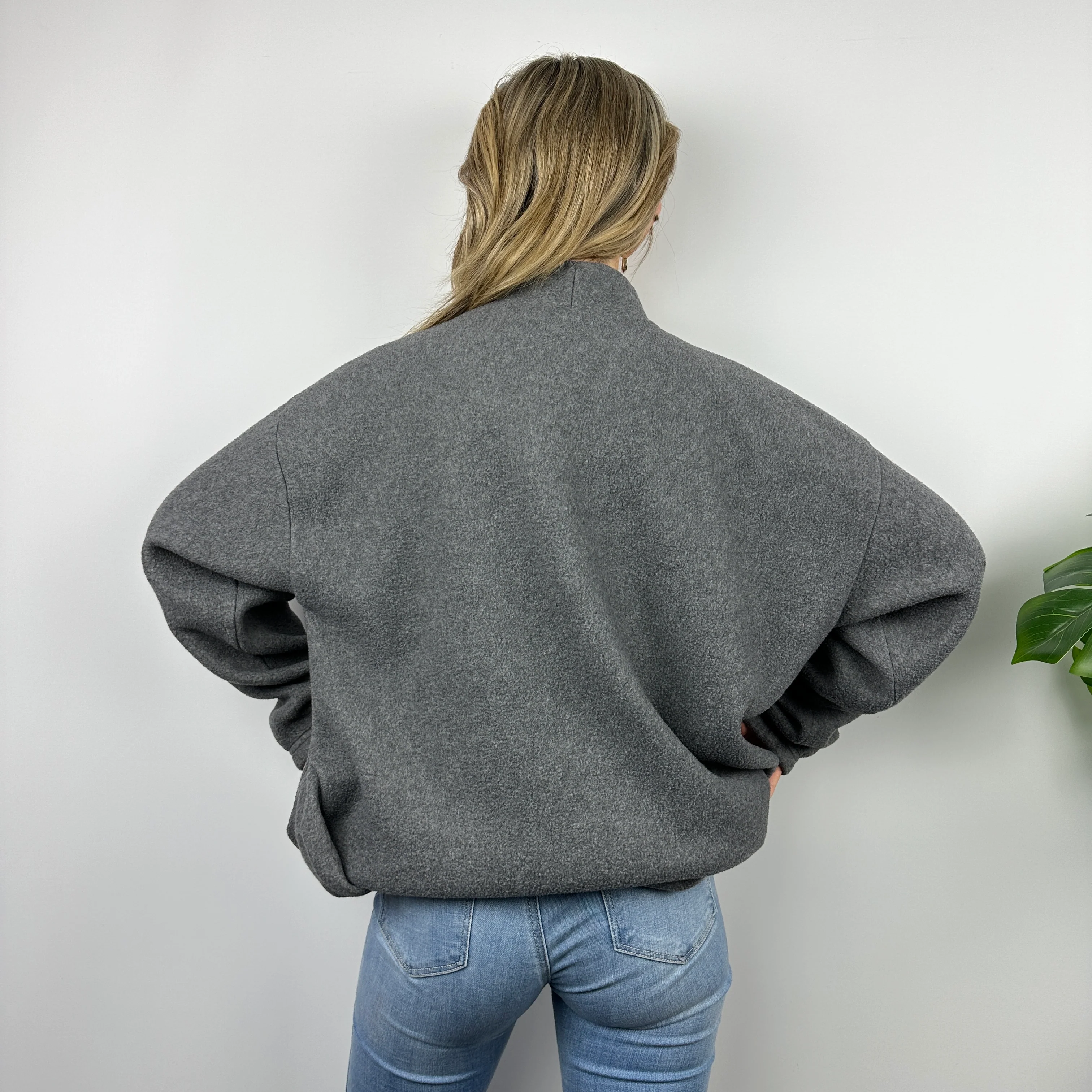 Polo Ralph Lauren Sport RARE Grey Embroidered Spell Out Teddy Bear Fleece Quarter Zip Sweatshirt (XL) - Image 8