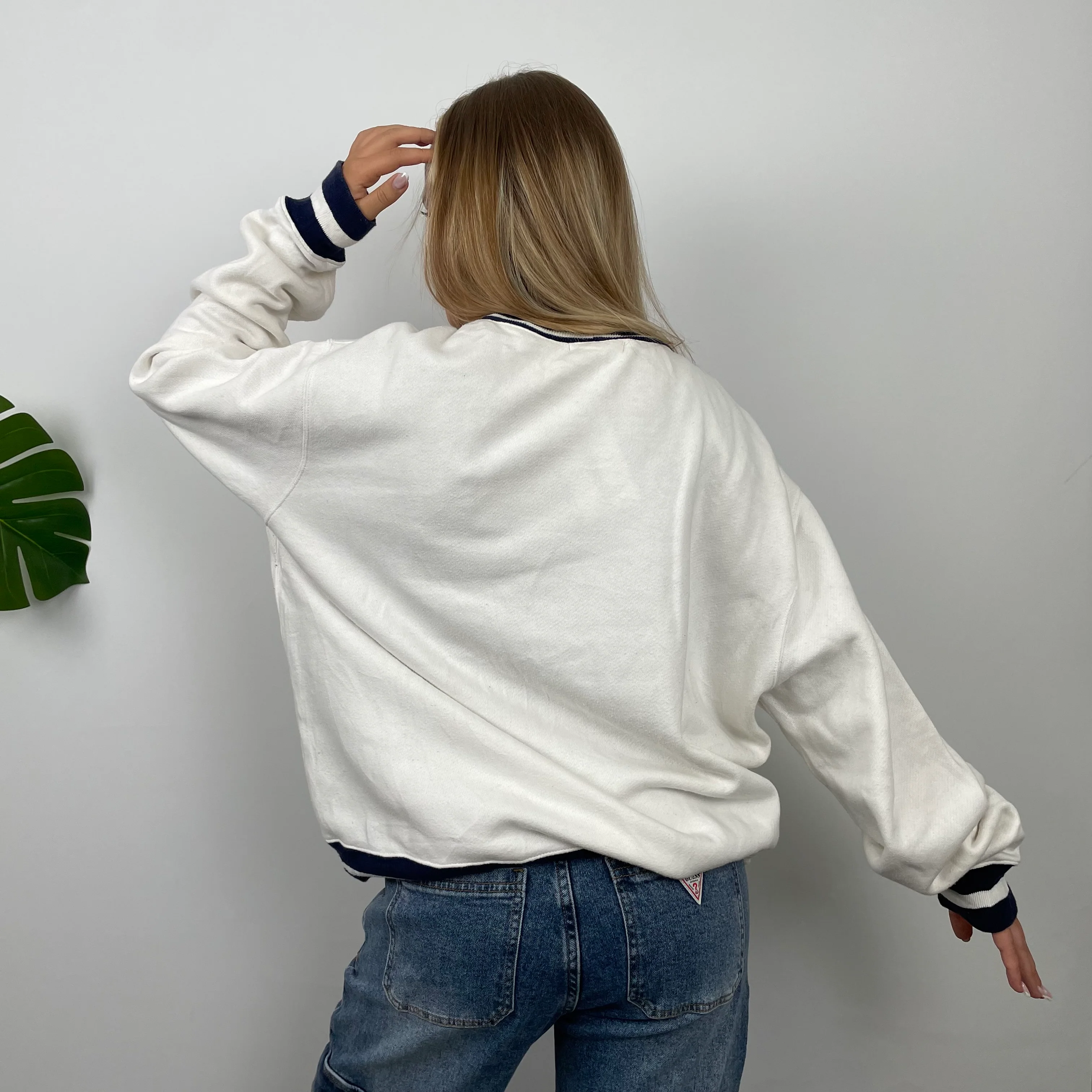 Polo Ralph Lauren White Embroidered Spell Out Sweatshirt (L) - Image 5