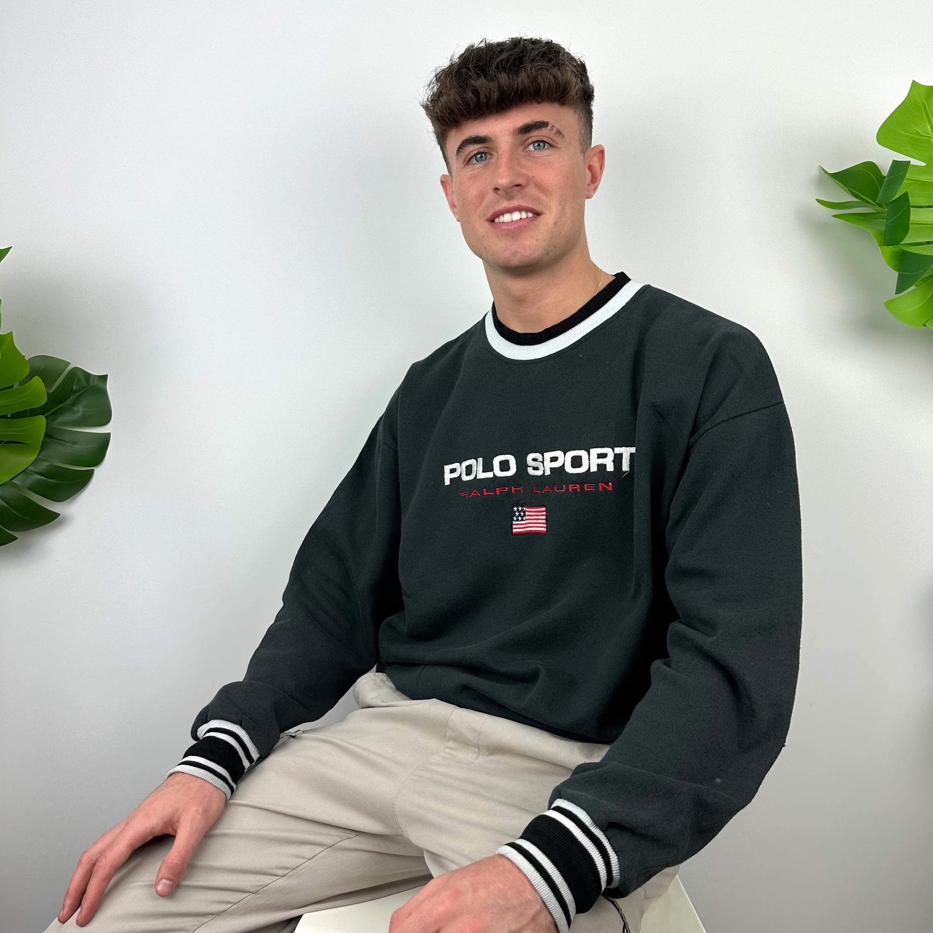 Polo Sport Ralph Lauren Black Embroidered Spell Out Sweatshirt (XL) - Image 10