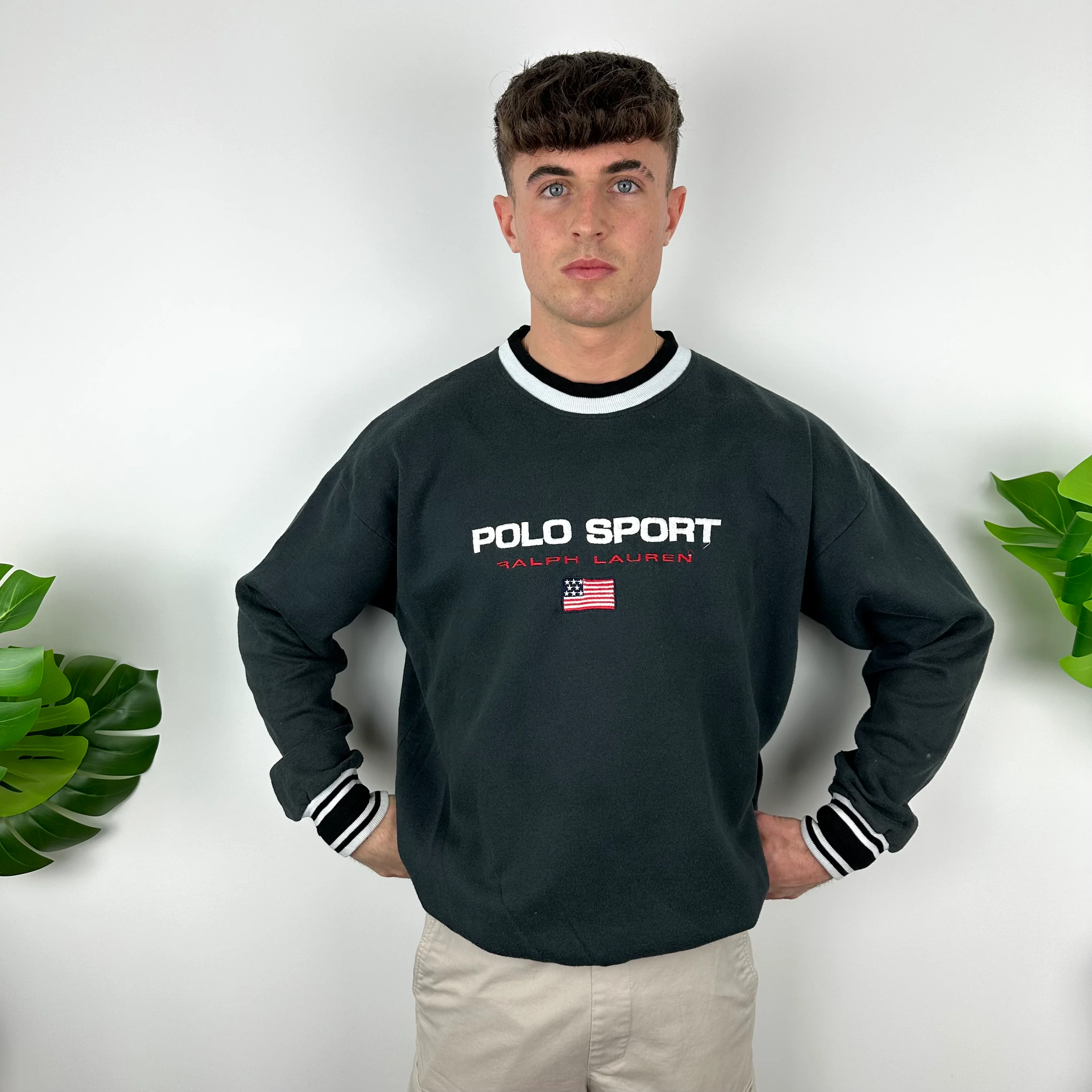 Polo Sport Ralph Lauren Black Embroidered Spell Out Sweatshirt (XL) - Image 7