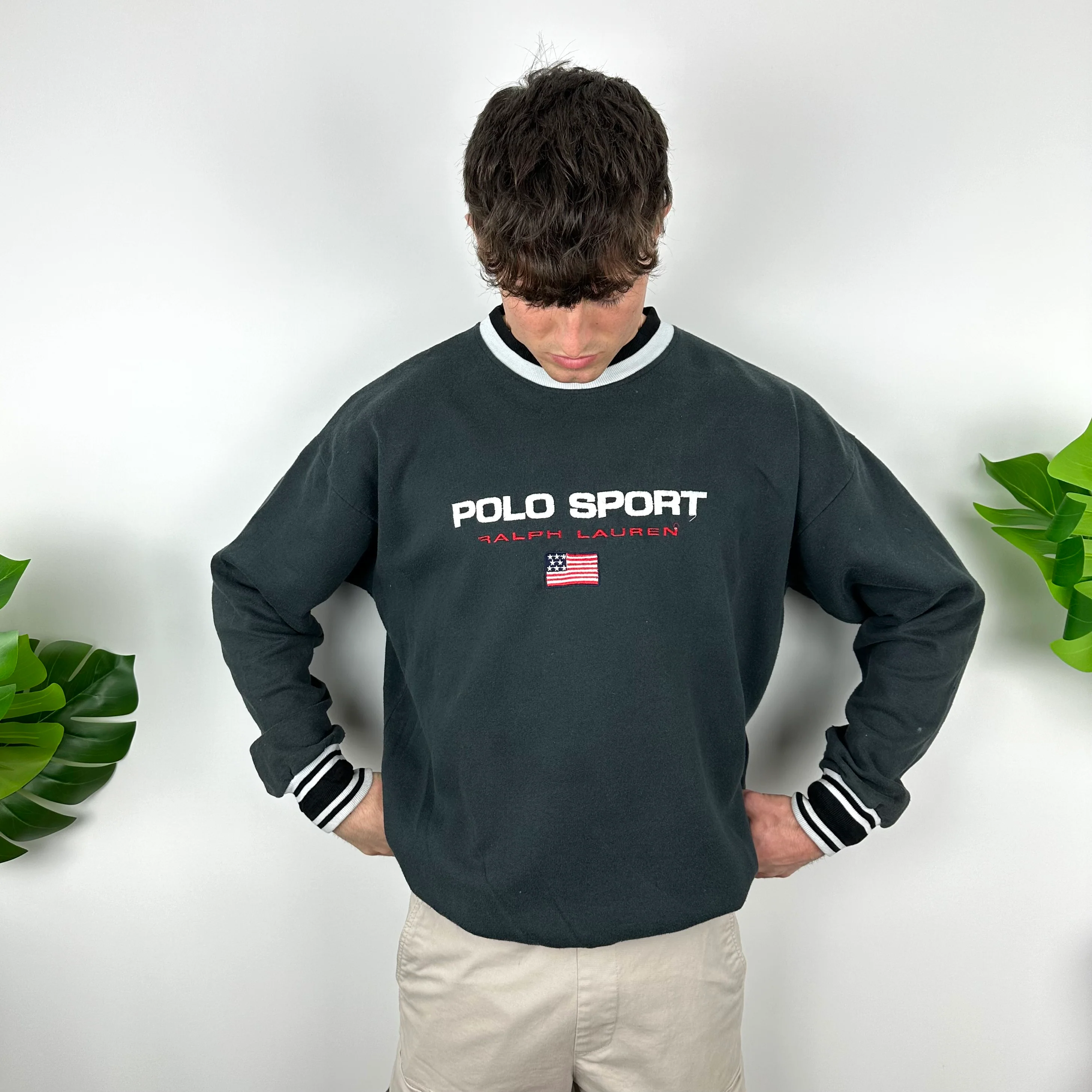 Polo Sport Ralph Lauren Black Embroidered Spell Out Sweatshirt (XL) - Image 8