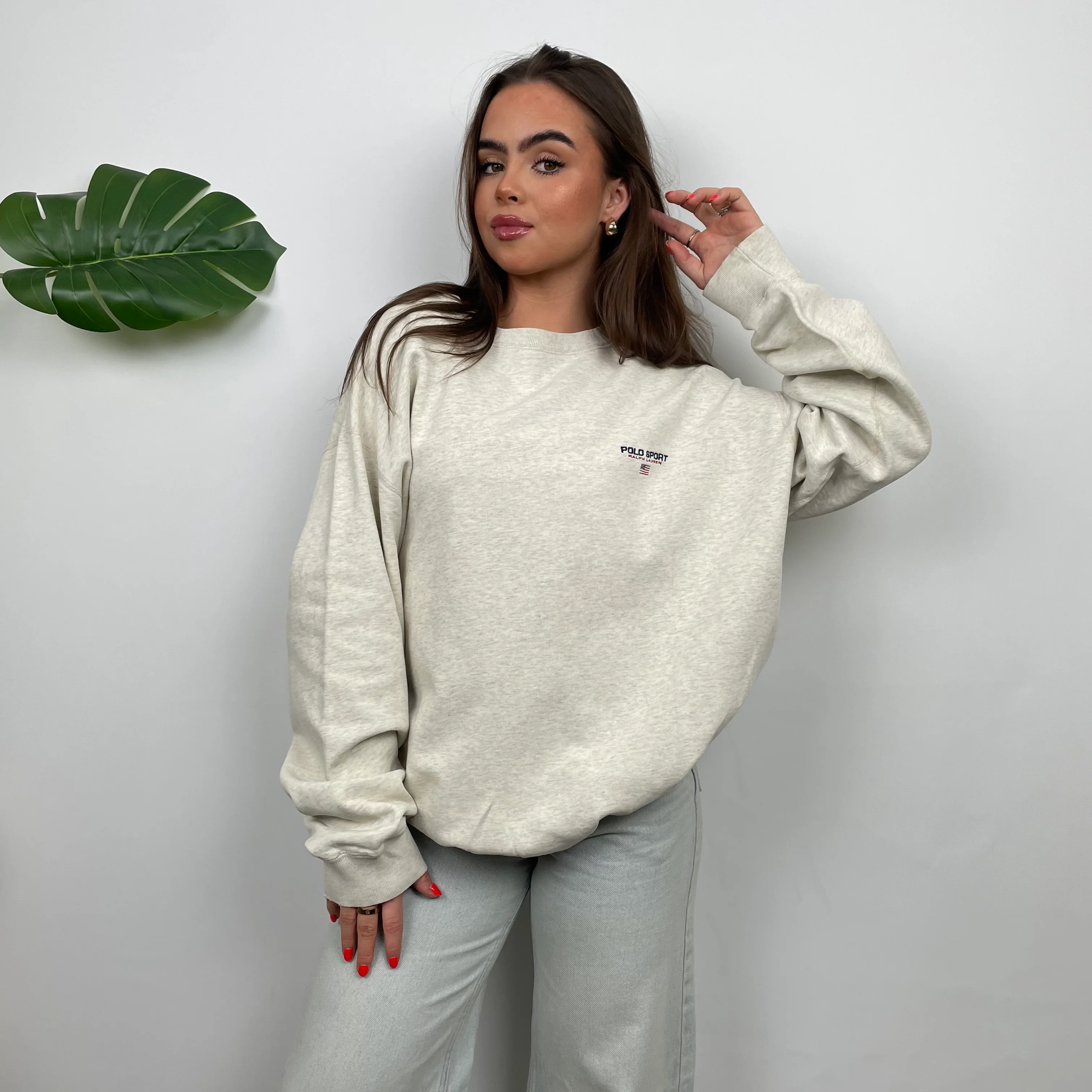 Polo Sport Ralph Lauren Grey Embroidered Spell Out Sweatshirt (L) - Image 9