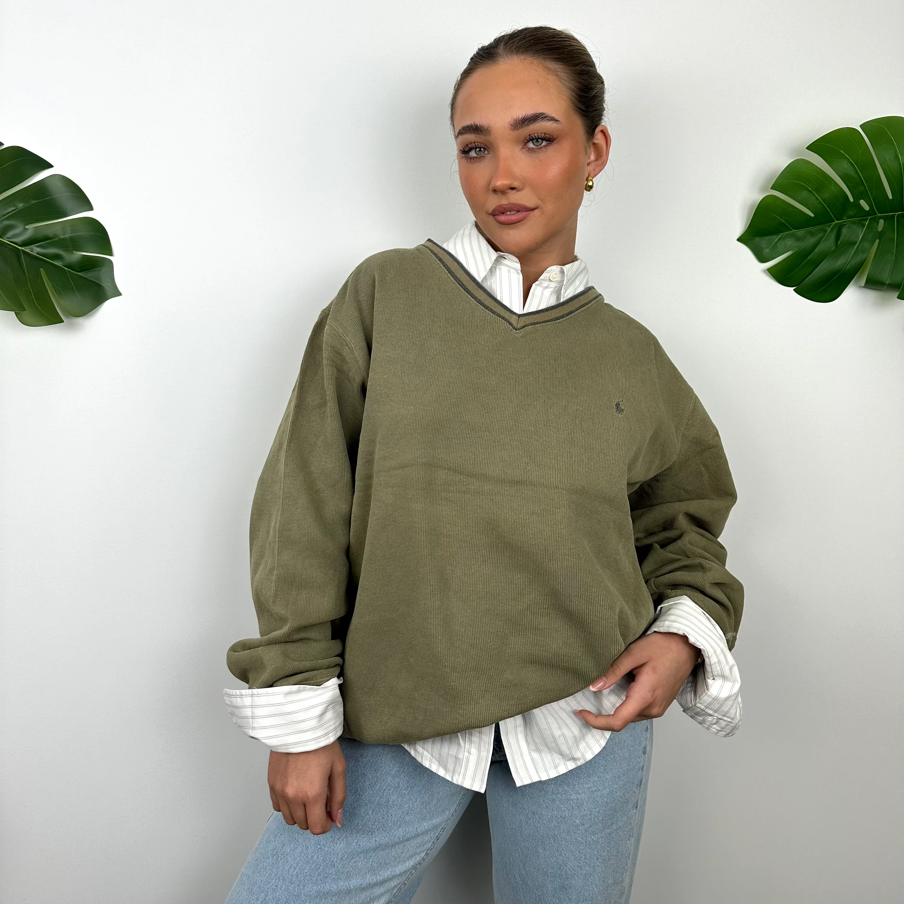 Polo Sport Ralph Lauren Khaki Green Embroidered Logo Sweatshirt (XL) - Image 8