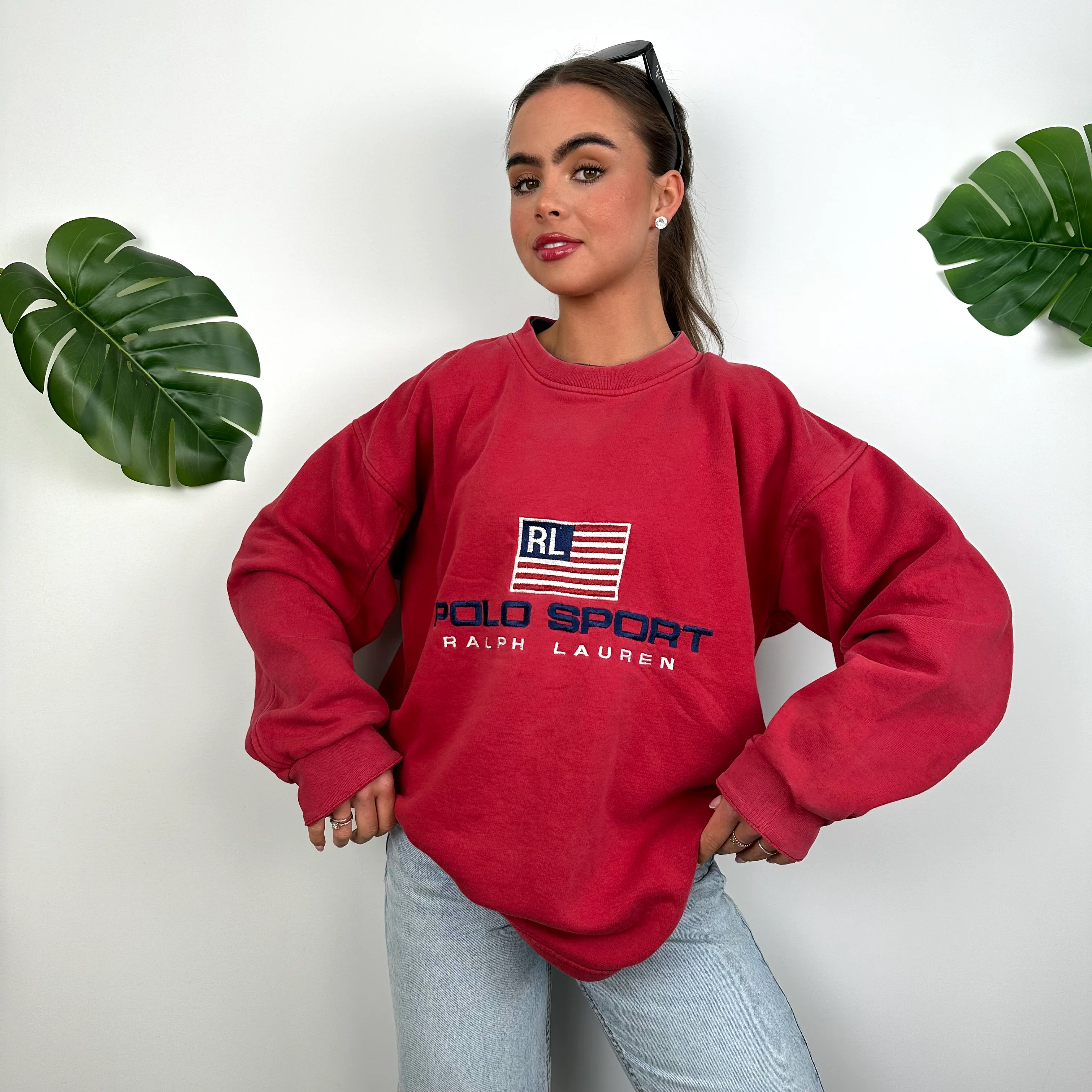 Polo Sport Ralph Lauren Red Embroidered Spell Out Sweatshirt (L) - Image 2