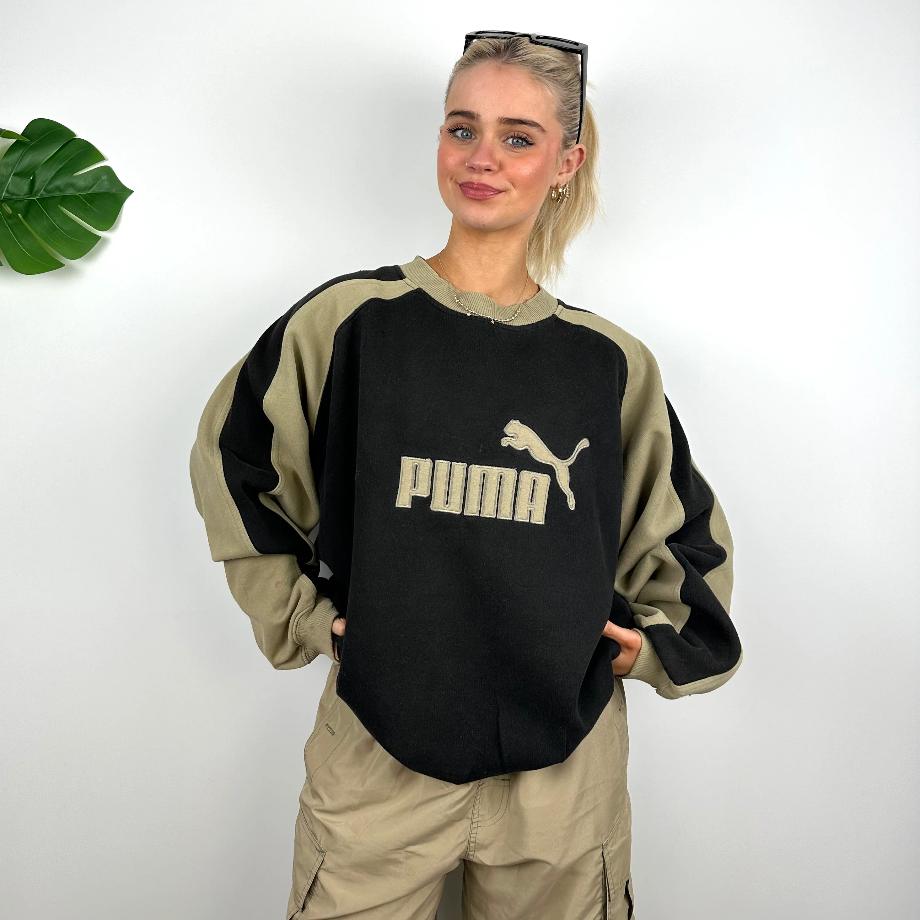 Puma Black Embroidered Spell Out Sweatshirt (M) - Image 4
