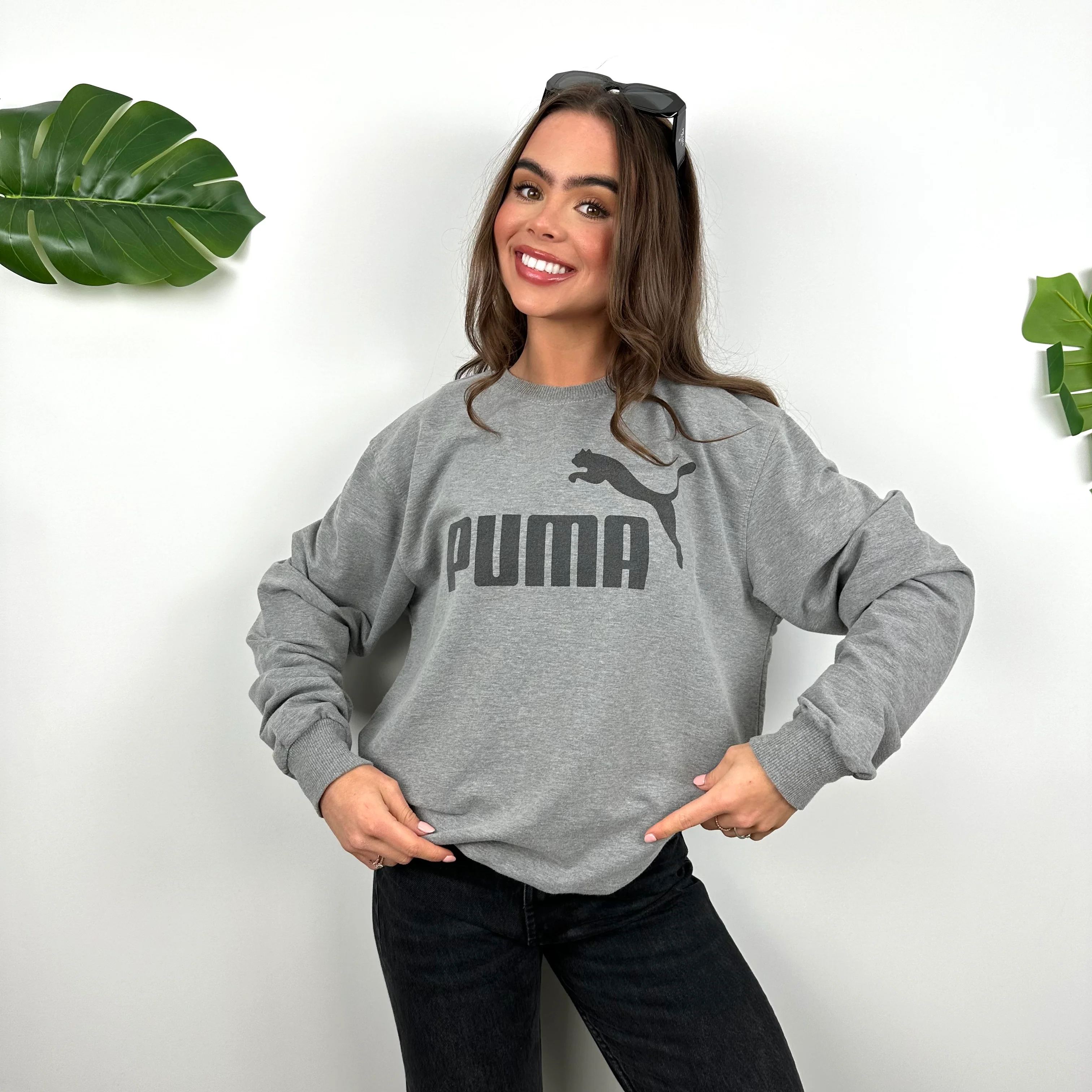Puma Grey Spell Out Sweatshirt (L)