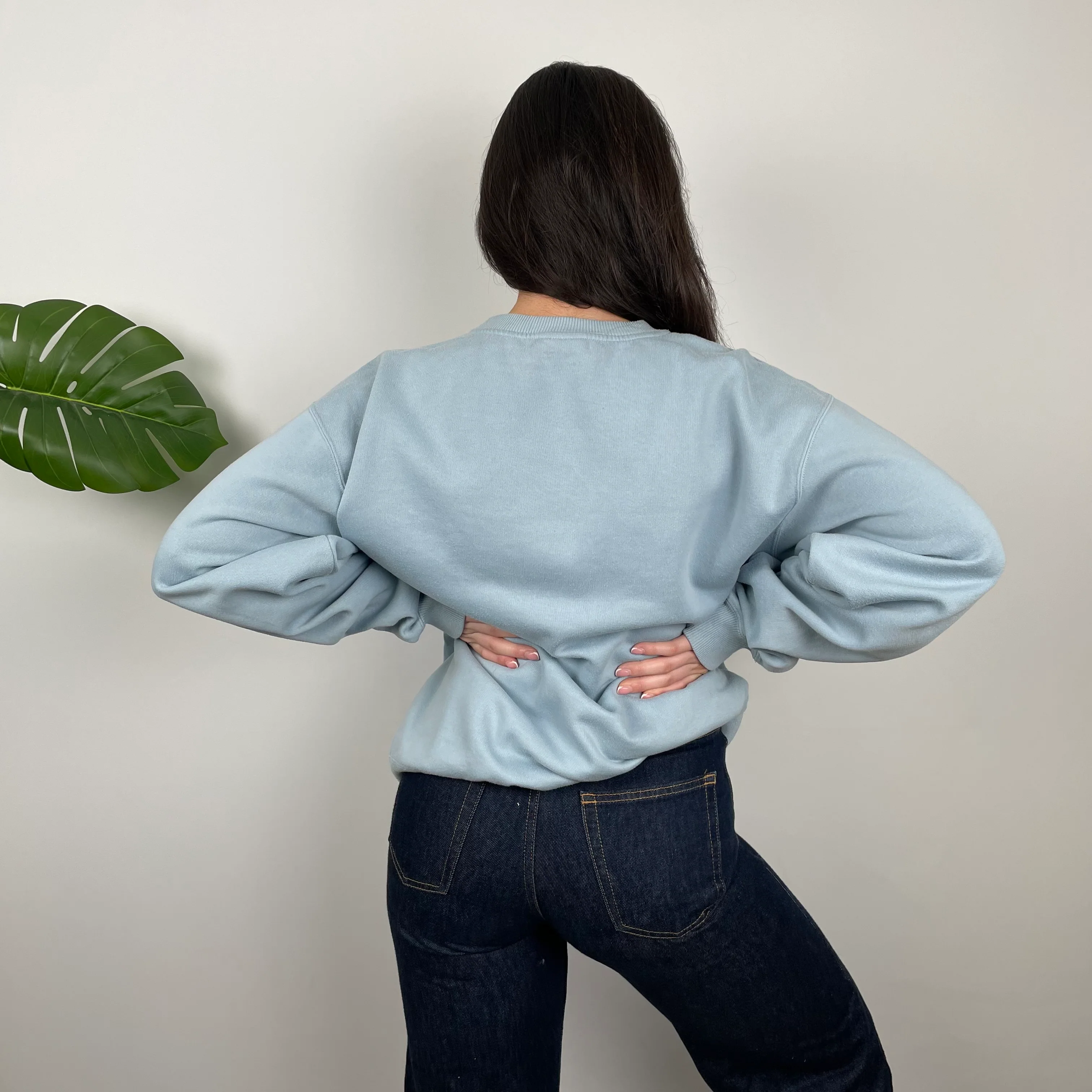 Reebok Baby Blue Embroidered Spell Out Sweatshirt (L) - Image 7