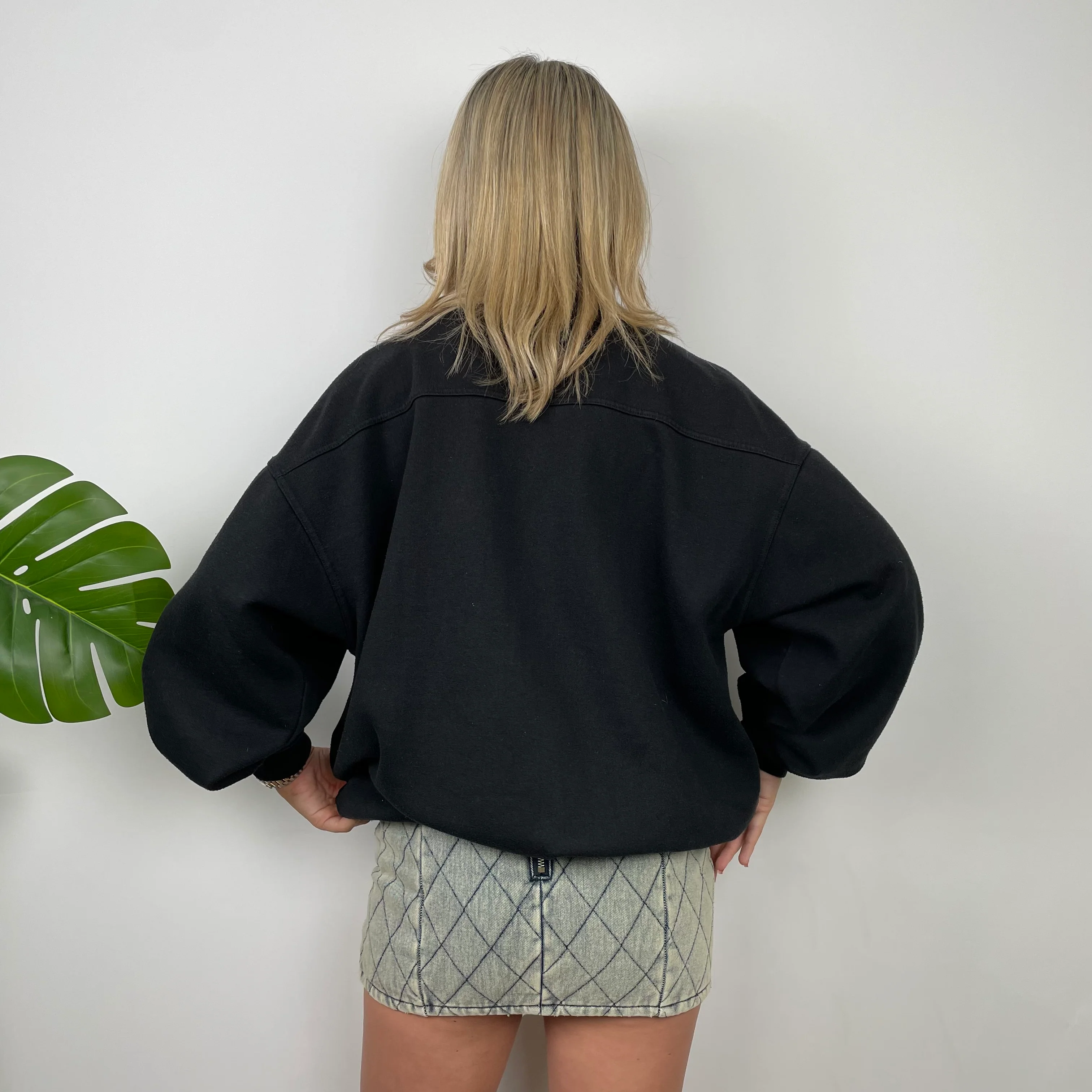 Reebok Black Embroidered Spell Out Sweatshirt (M) - Image 5
