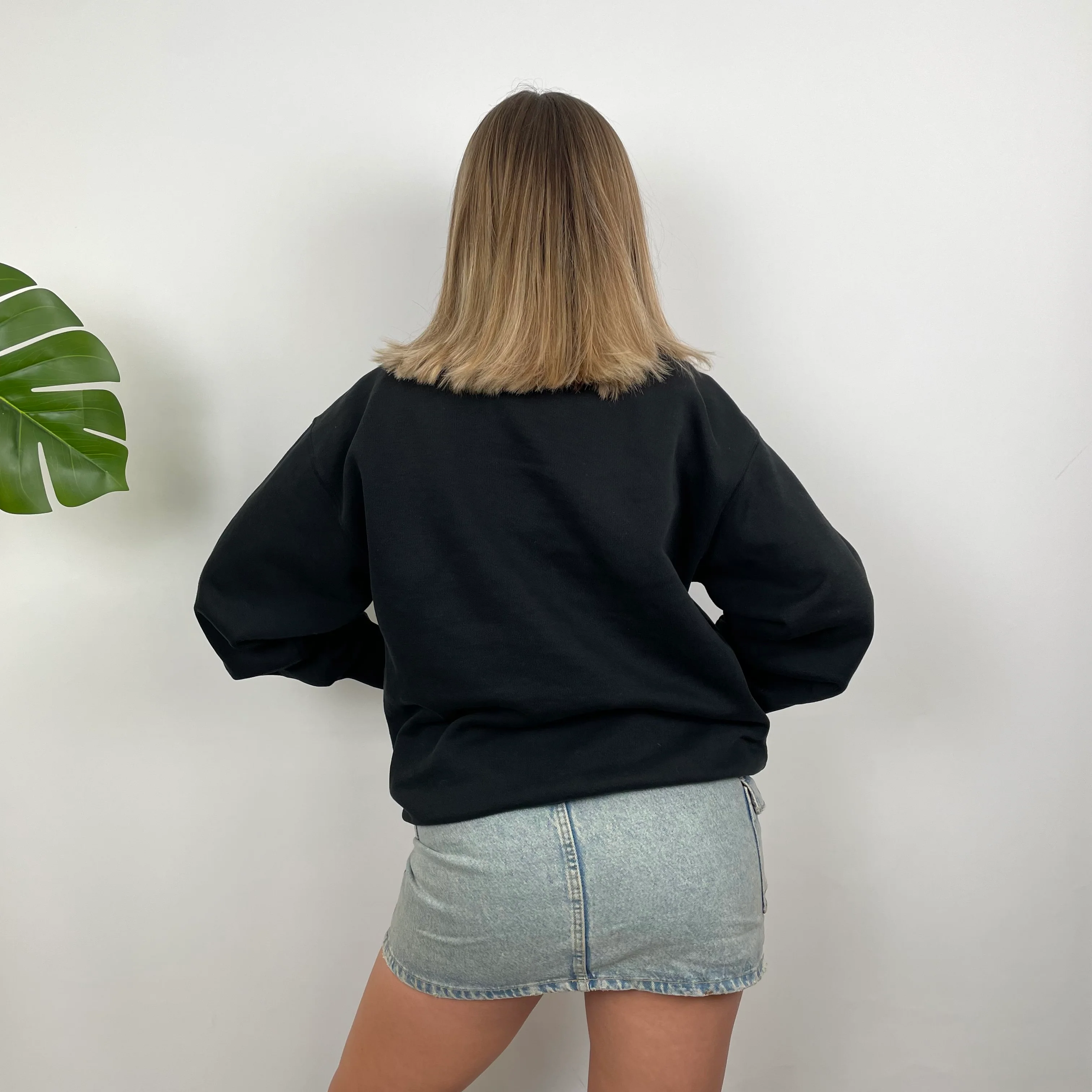 Reebok Black Embroidered Spell Out Sweatshirt (M) - Image 5
