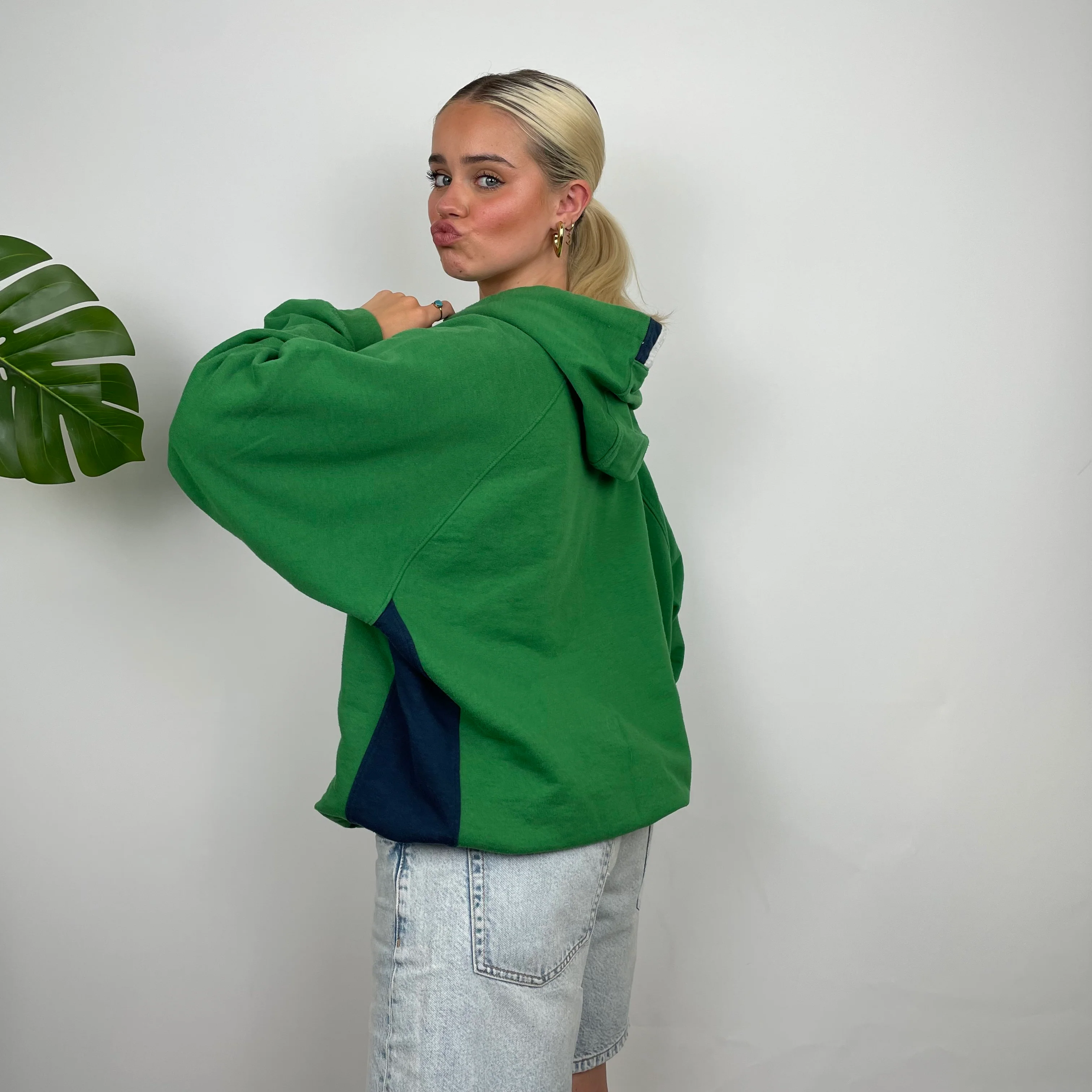 Reebok Green Embroidered Spell Out Hoodie (XL) - Image 7