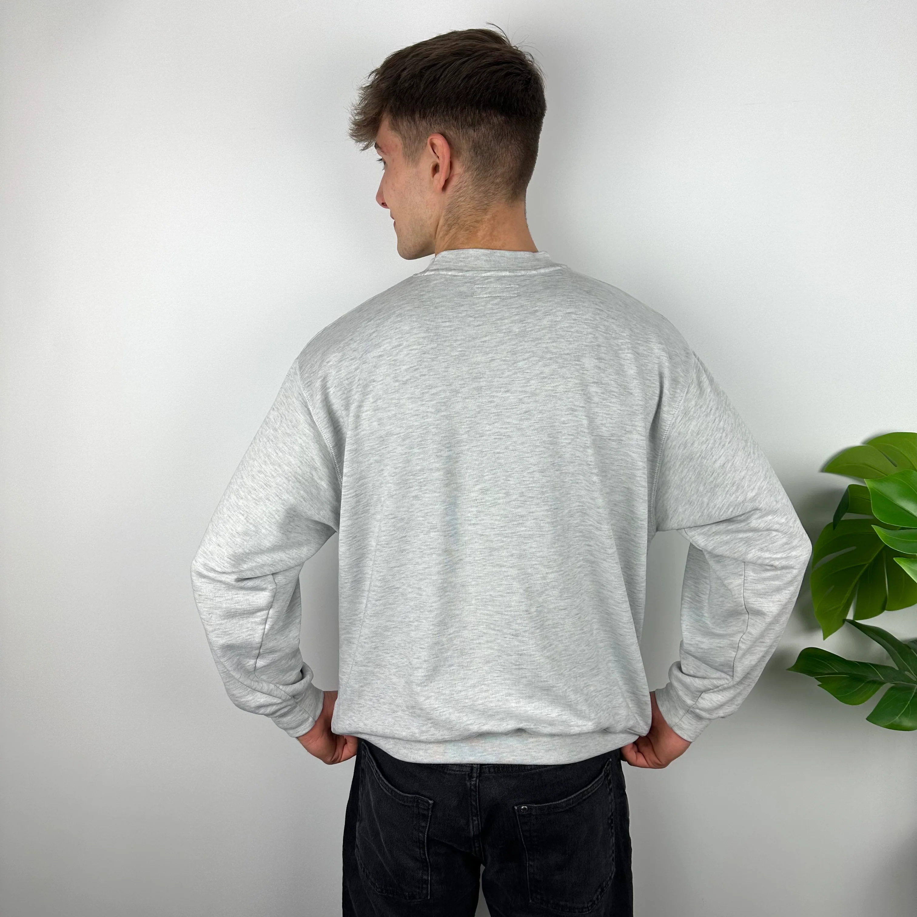 Reebok Grey Embroidered Spell Out Sweatshirt (M) - Image 4