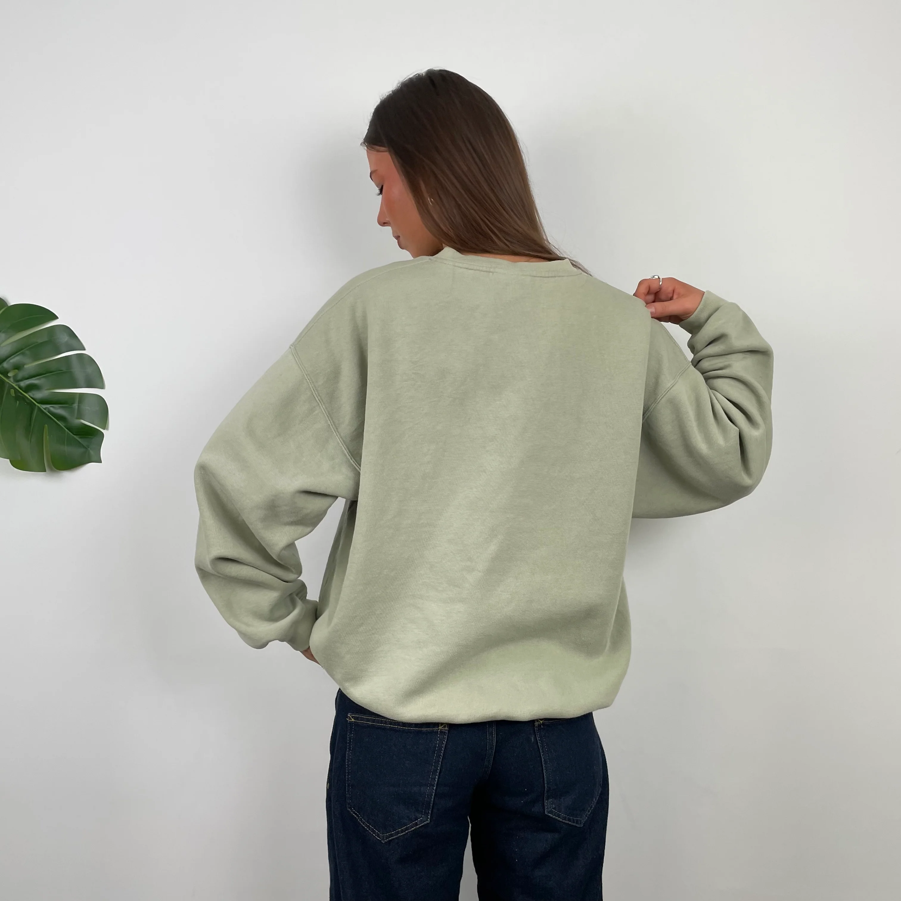 Reebok Khaki Embroidered Spell Out Sweatshirt (M) - Image 11