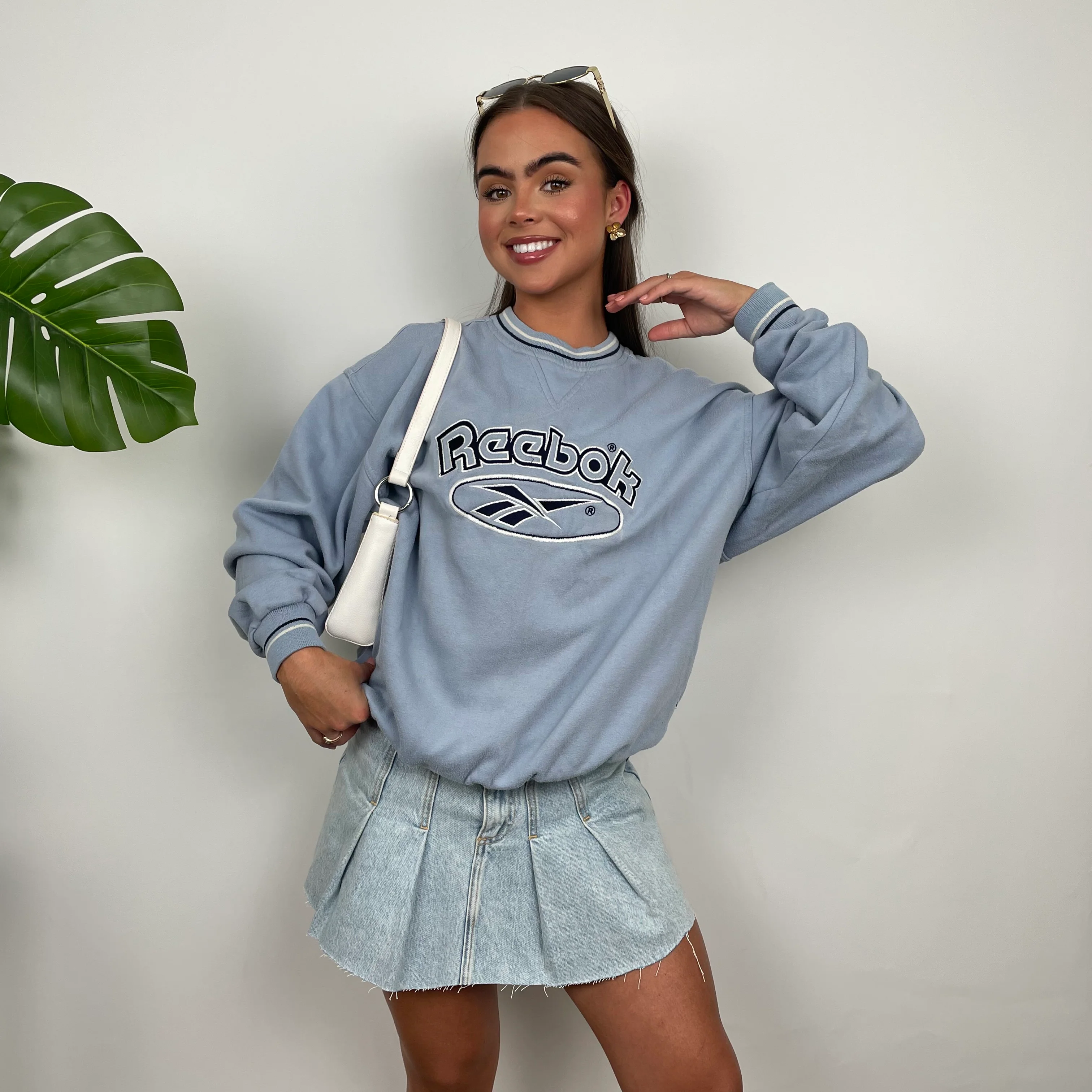 Reebok Lilac Purple Embroidered Spell Out Sweatshirt (S)