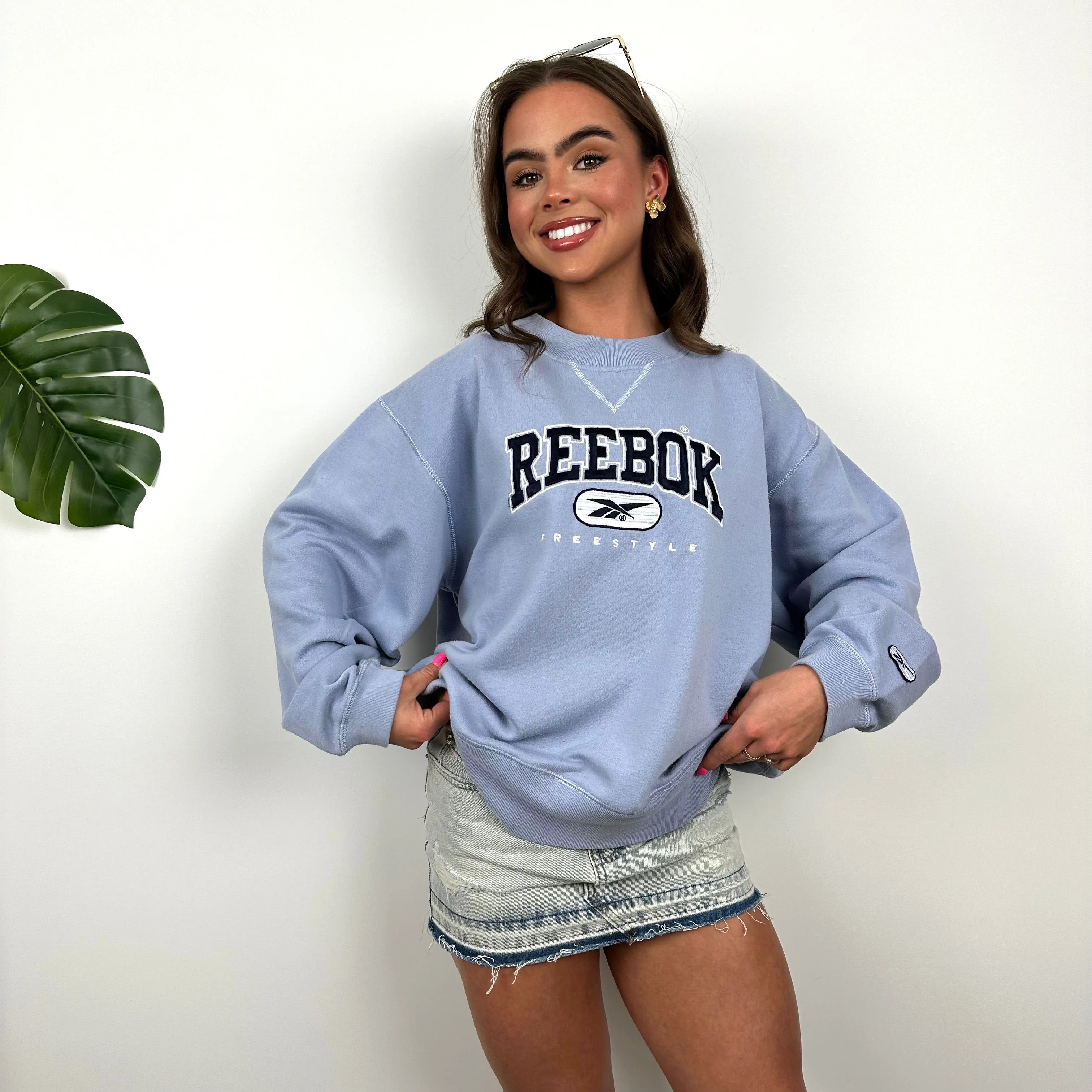 Reebok Lilac Purple Embroidered Spell Out Sweatshirt (M)