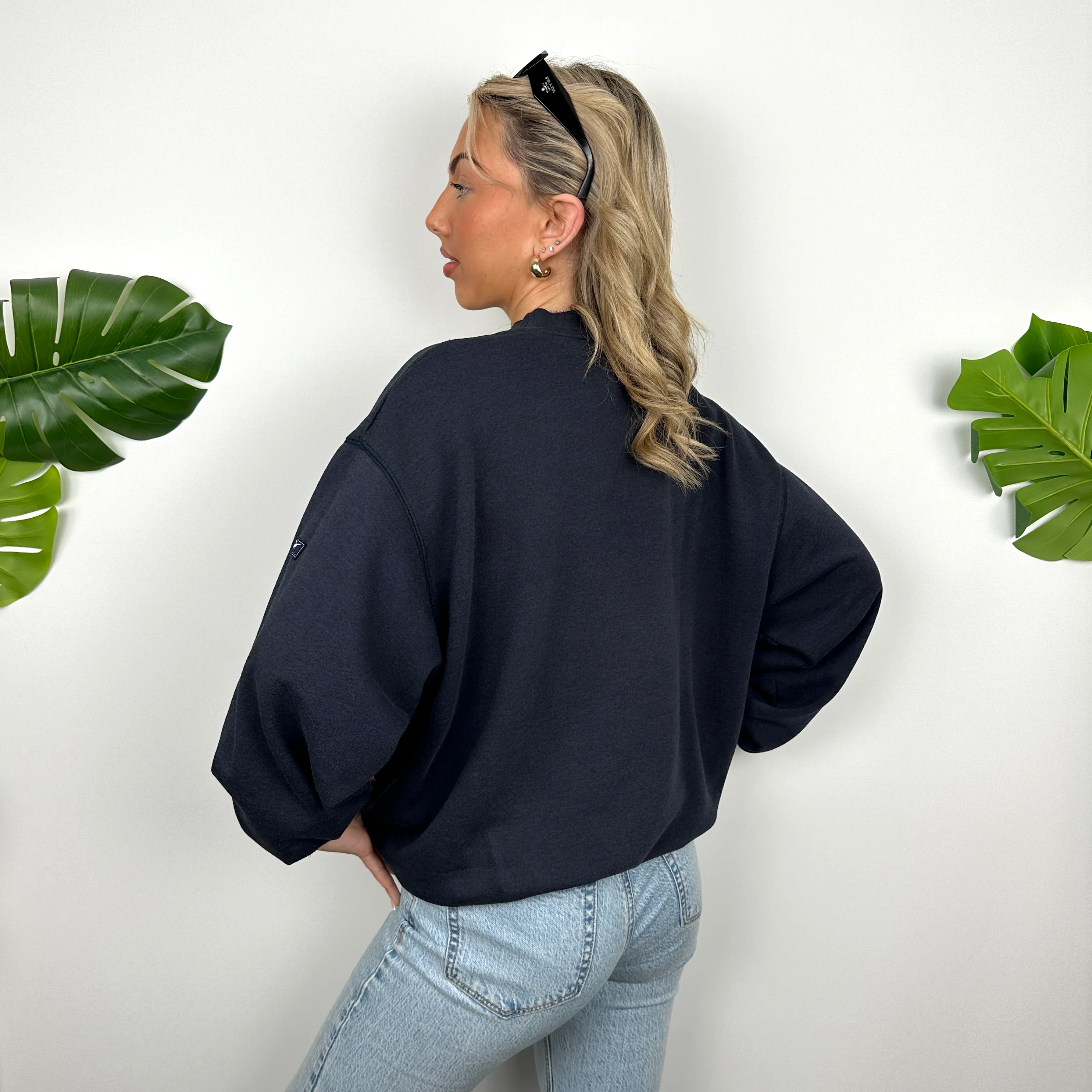 Reebok Navy Embroidered Spell Out Sweatshirt (M) - Image 7