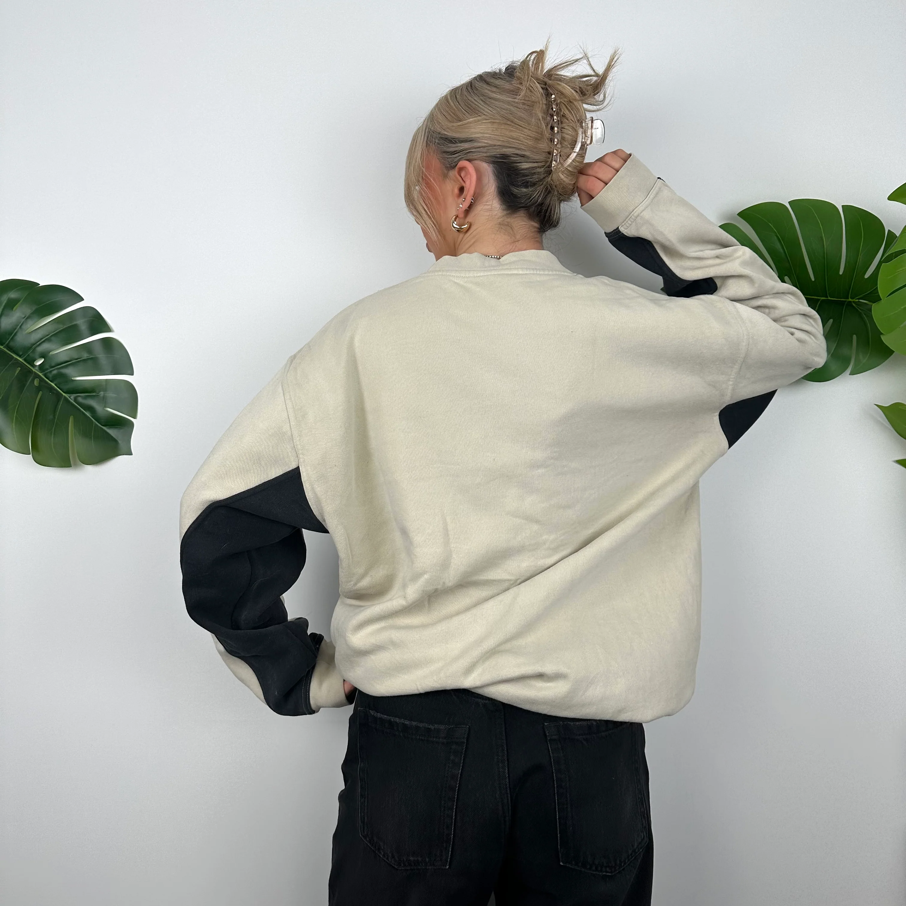 Reebok RARE Cream Embroidered Spell Out Sweatshirt (XL) - Image 7