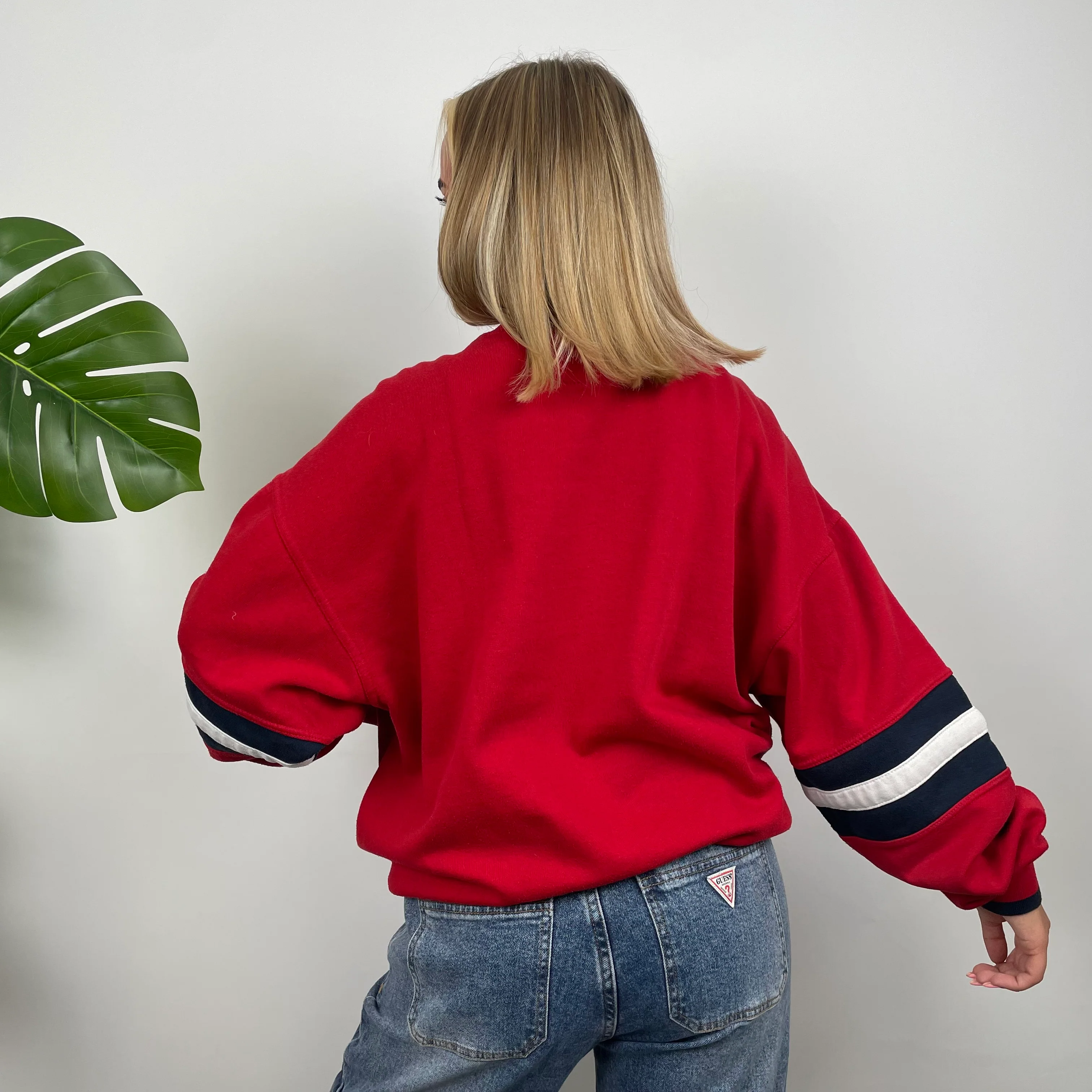 Reebok Red Embroidered Spell Out Sweatshirt (L) - Image 6