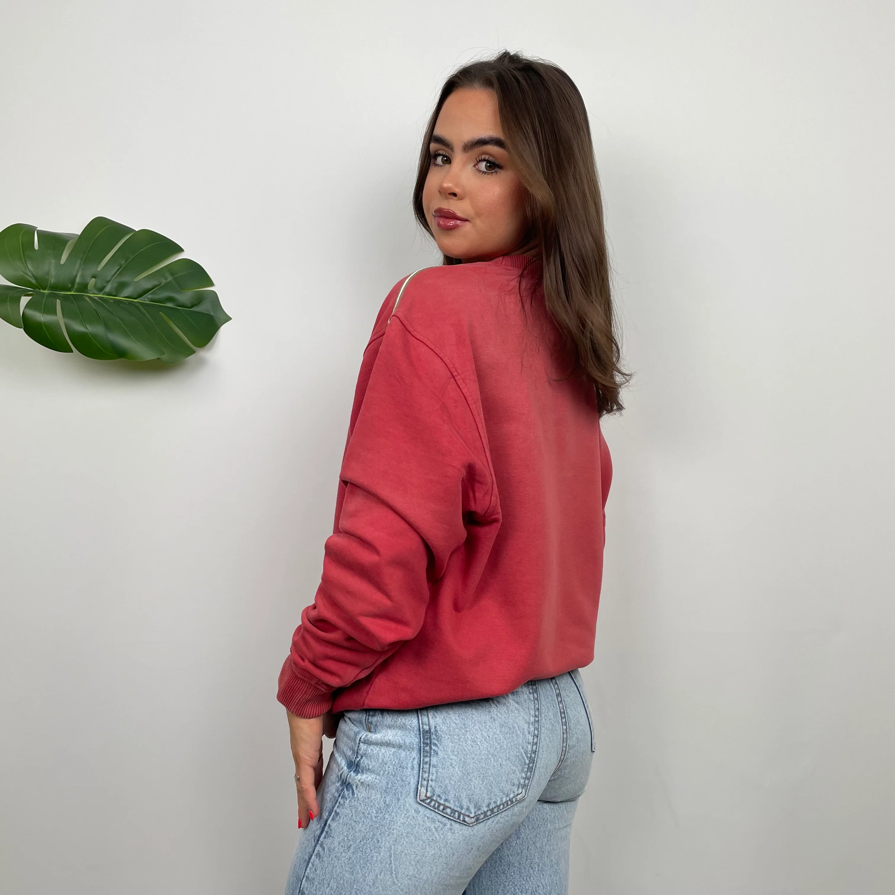 Reebok Red Embroidered Spell Out Sweatshirt (M) - Image 10
