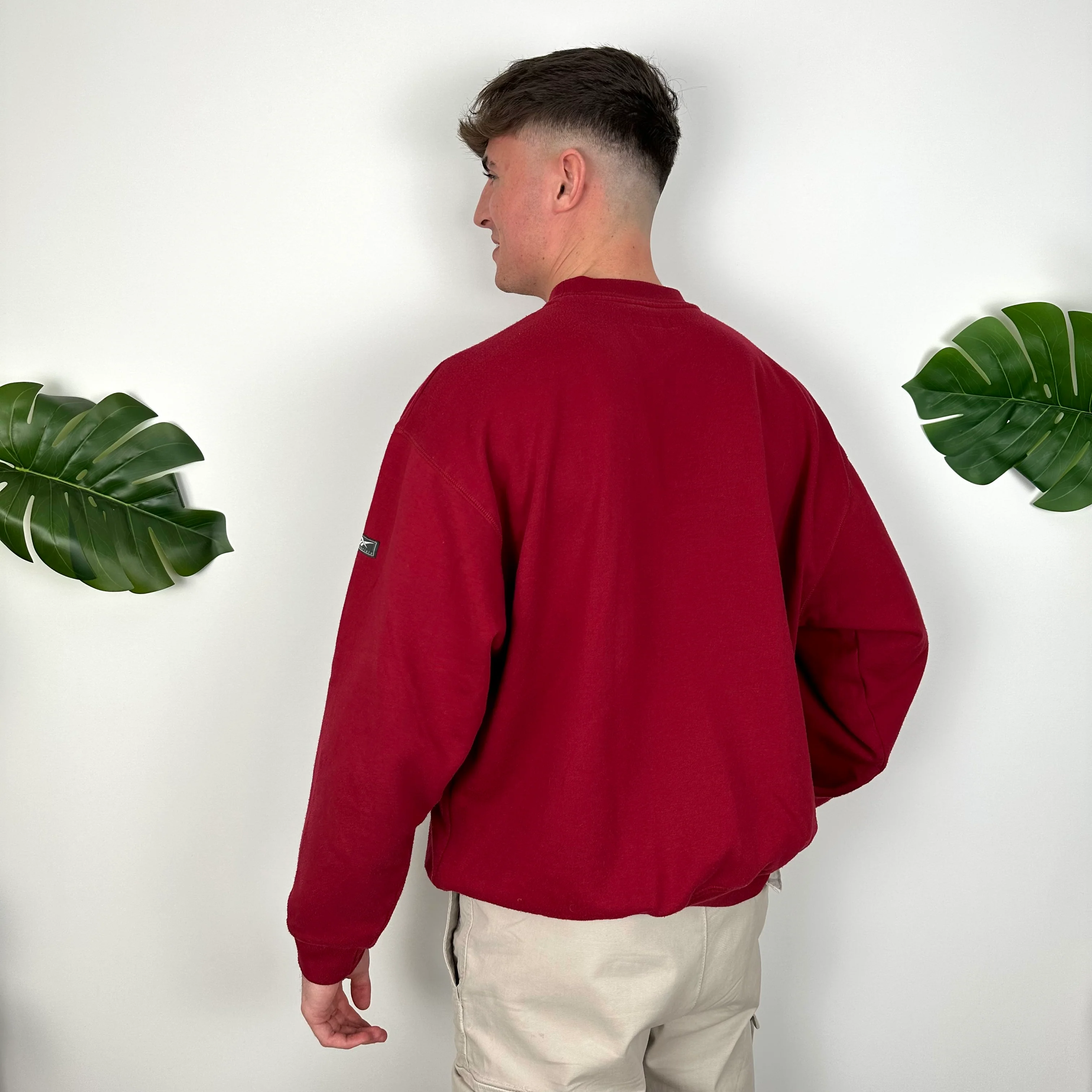 Reebok Red Embroidered Spell Out Sweatshirt (L) - Image 7