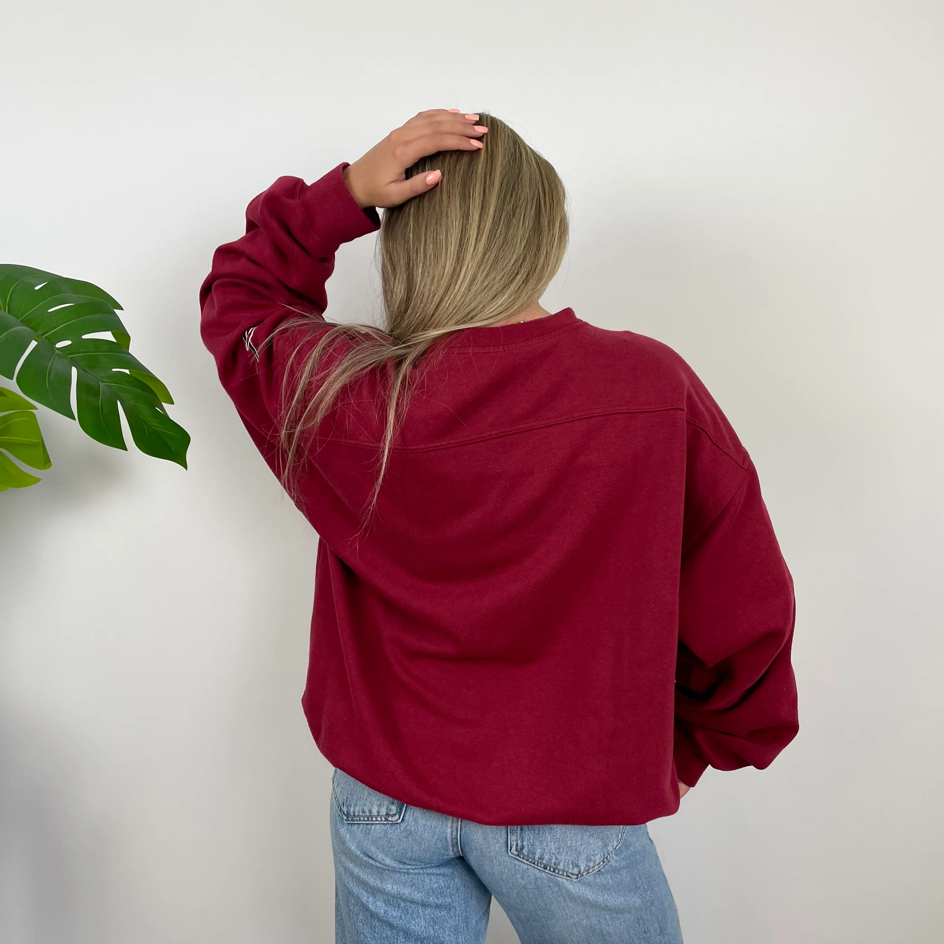 Reebok Red Embroidered Spell Out Sweatshirt (L) - Image 8