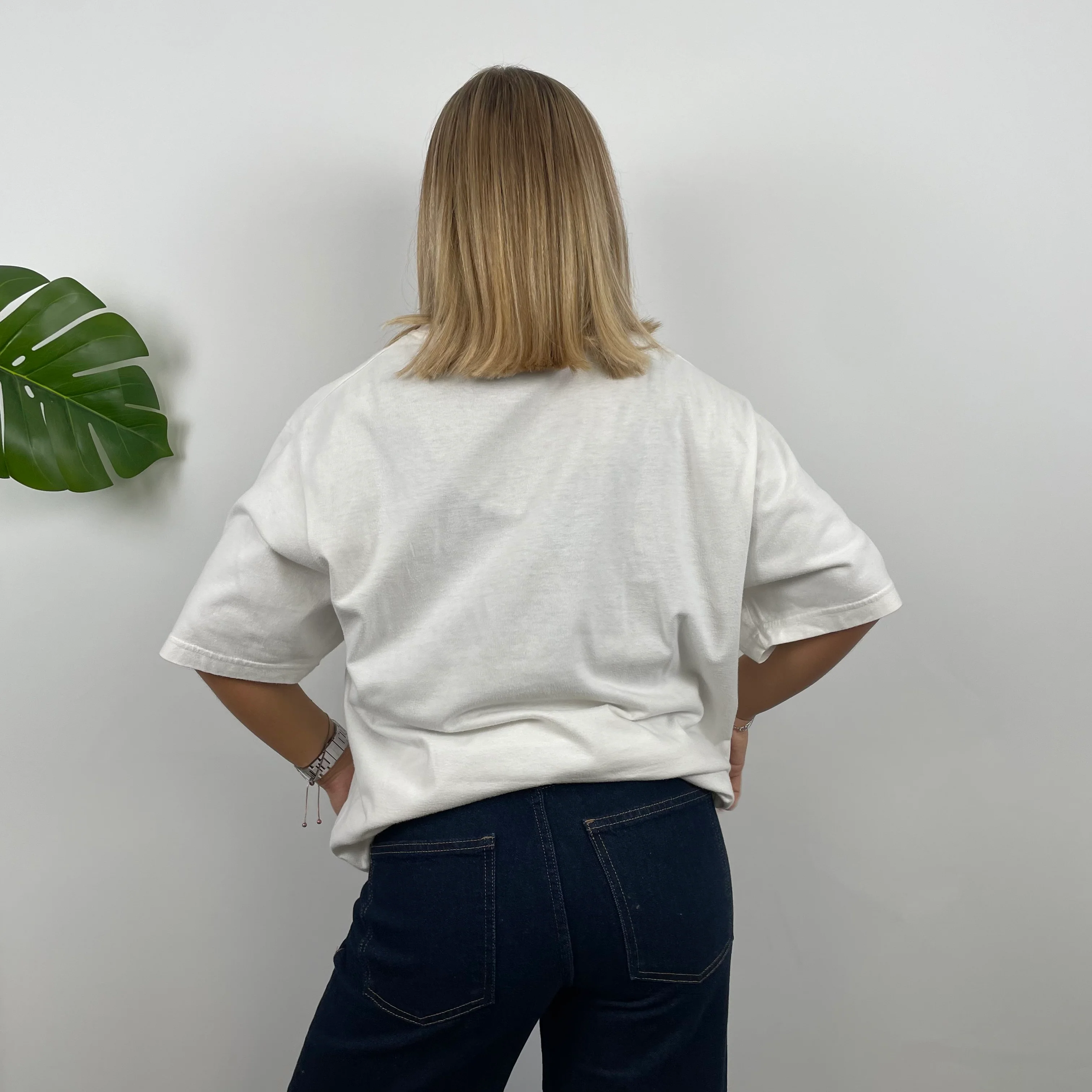 Reebok White Embroidered Spell Out T Shirt (L) - Image 4