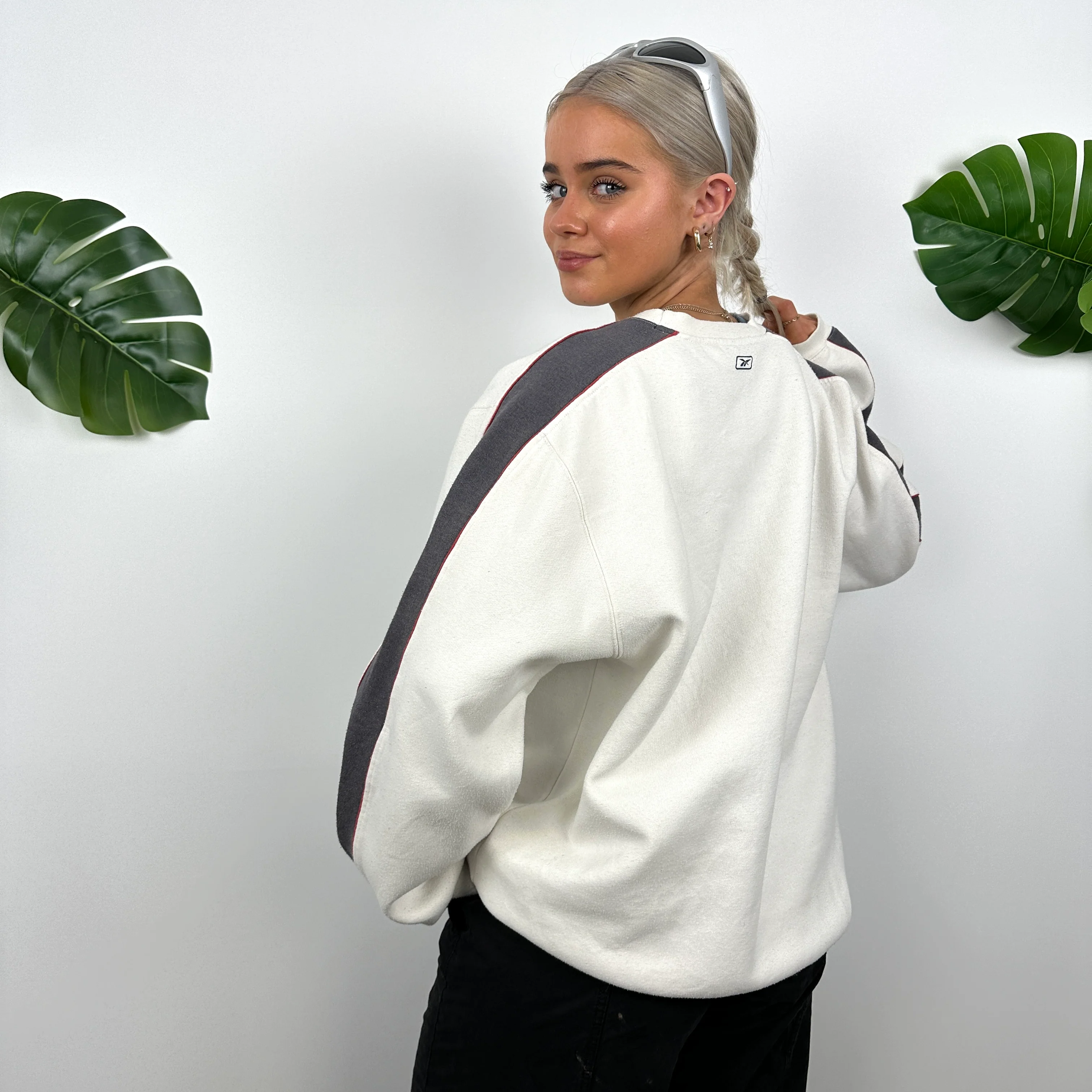 Reebok White Spell Out Sweatshirt (M) - Image 5