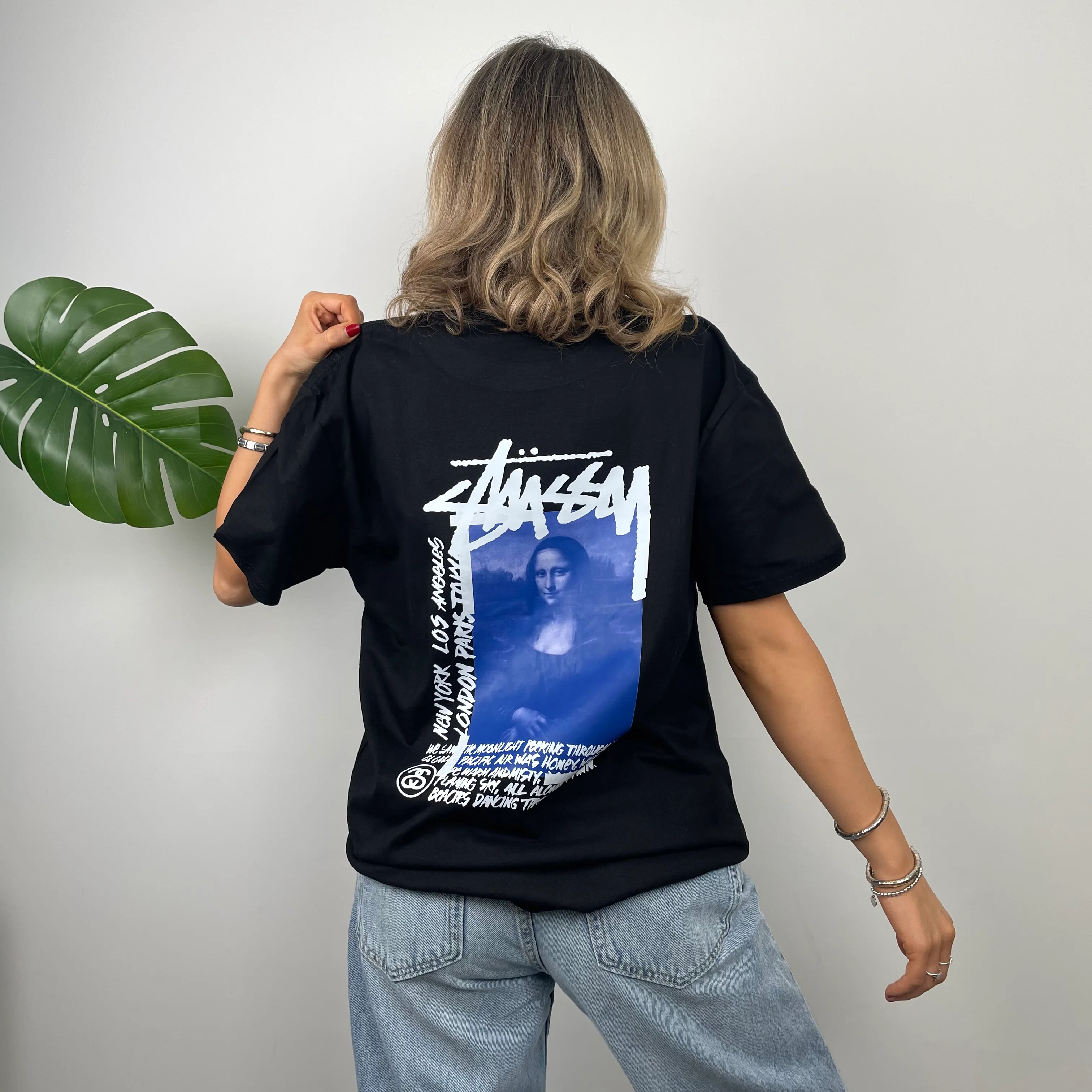 Stussy RARE Black Spell Out T Shirt (L)