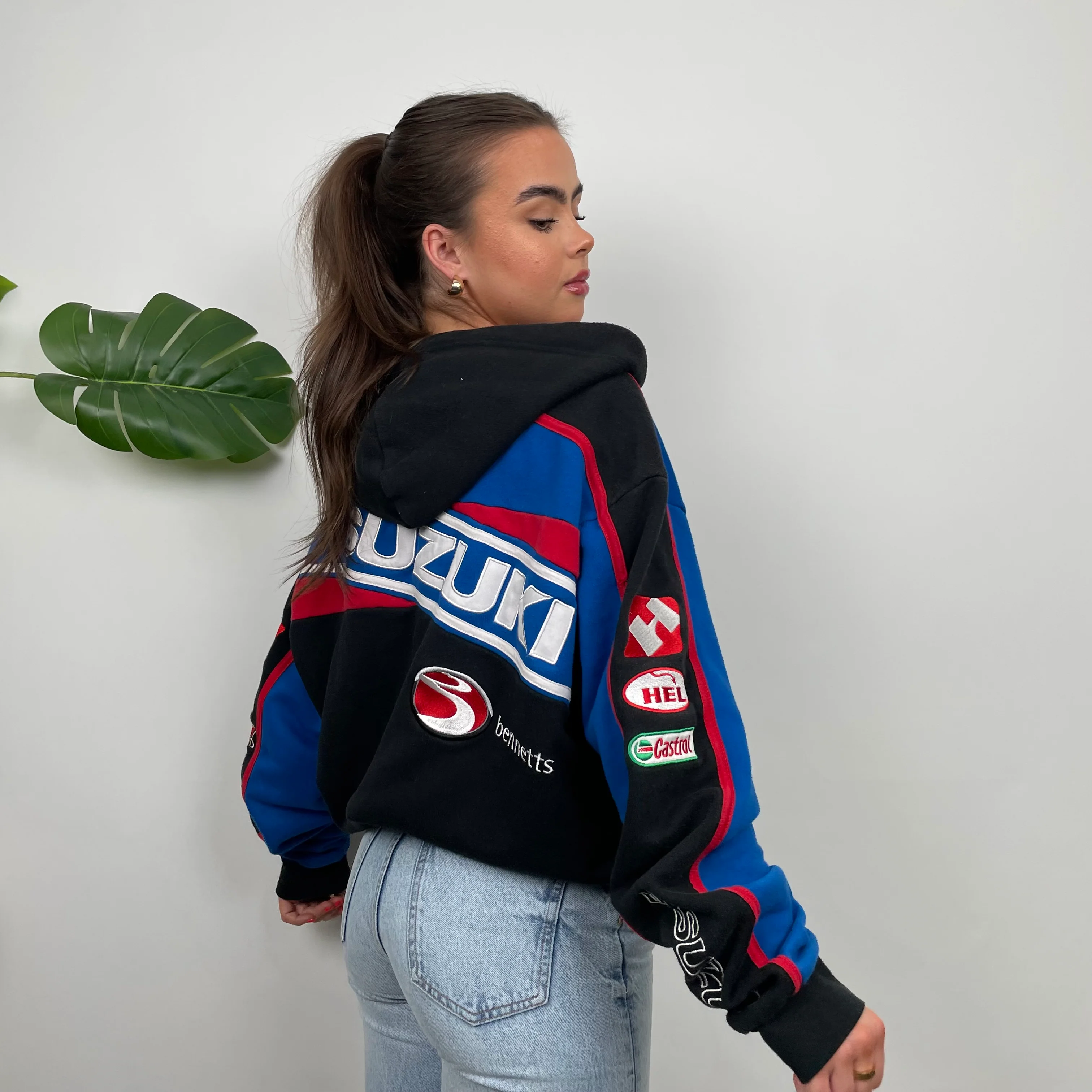 Suzuki Racing Black Embroidered Spell Out Zip Up Jacket (L) - Image 2