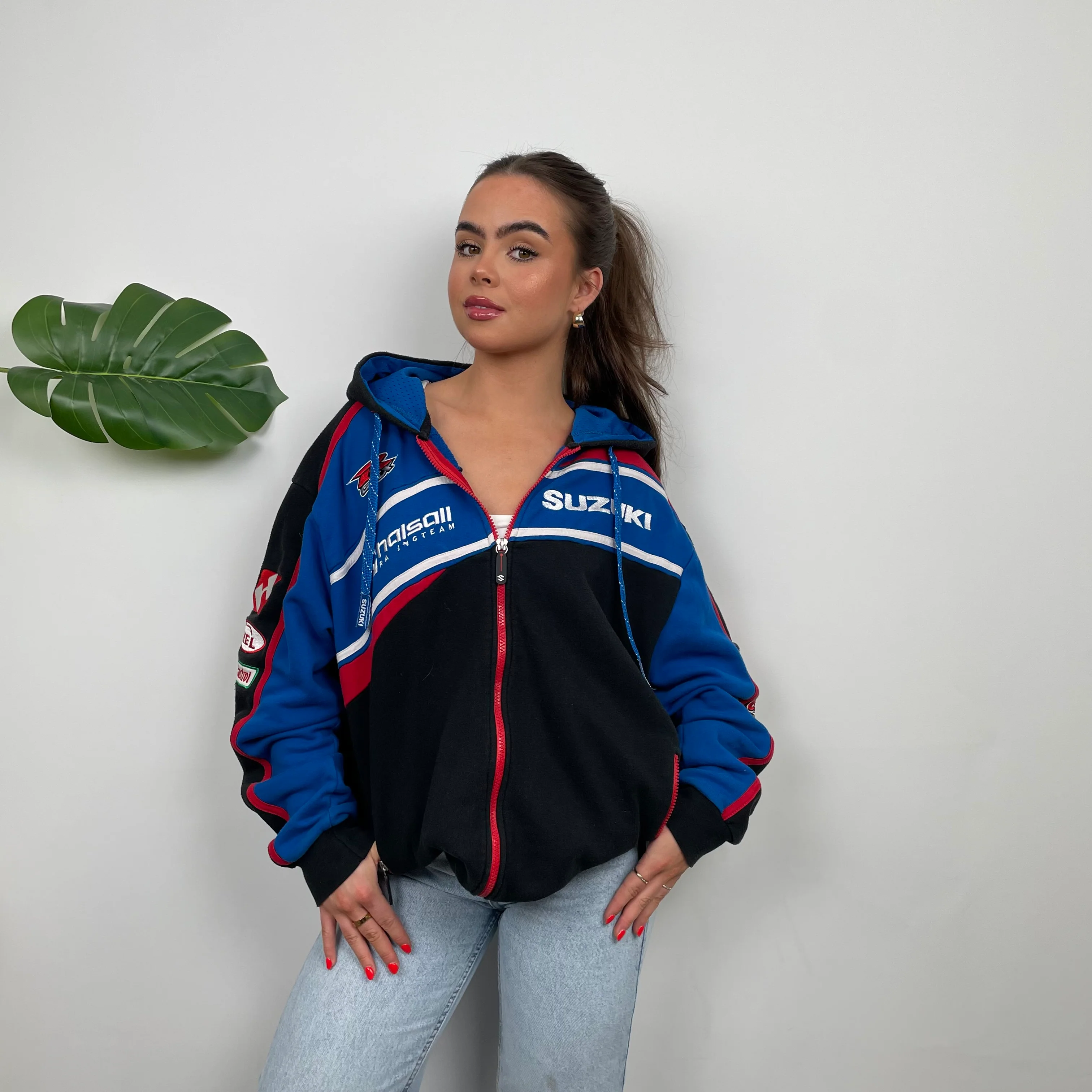 Suzuki Racing Black Embroidered Spell Out Zip Up Jacket (L) - Image 3