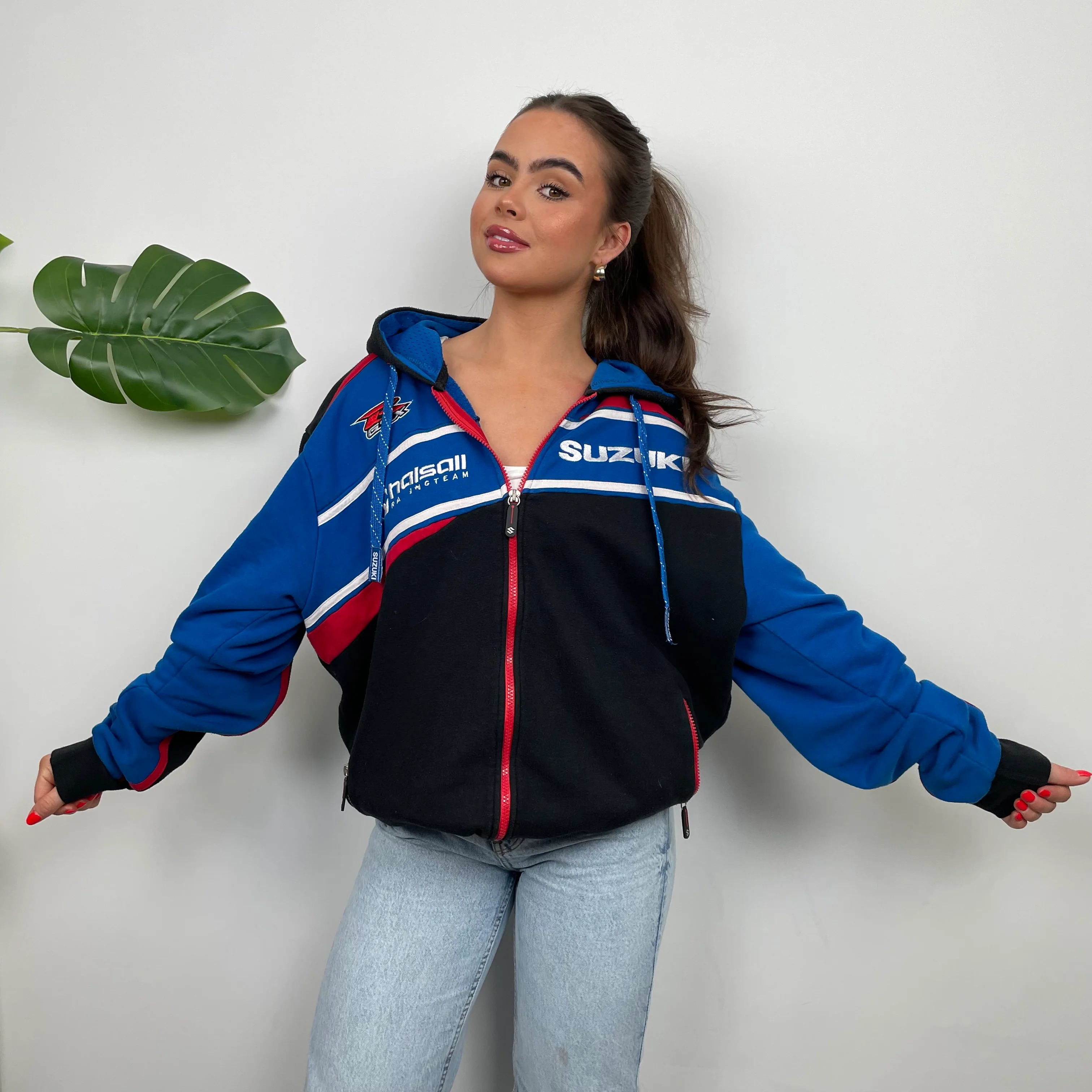 Suzuki Racing Black Embroidered Spell Out Zip Up Jacket (L) - Image 9